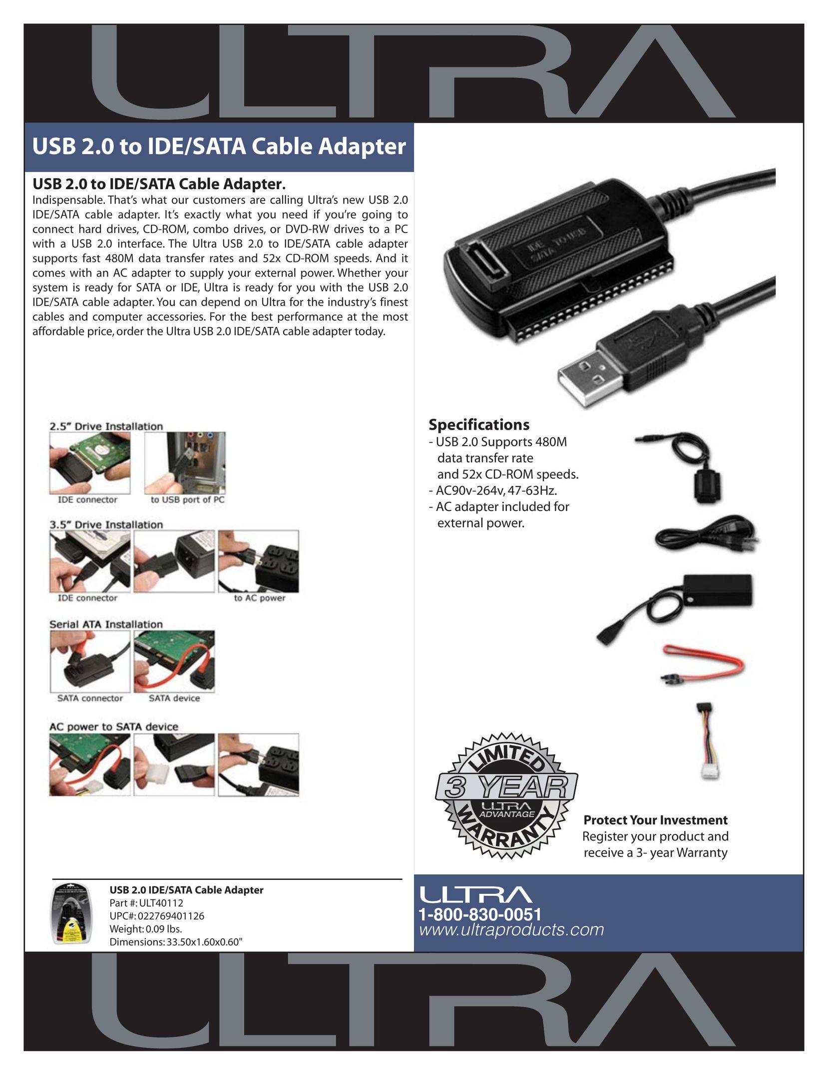 Ultra Products ULT40112 Network Card User Manual