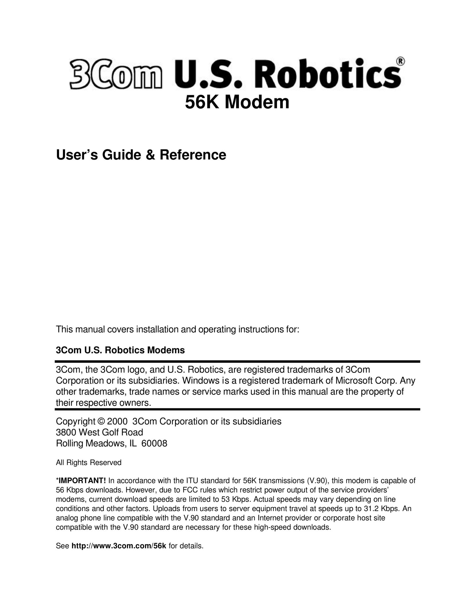 USRobotics 3Com Network Card User Manual