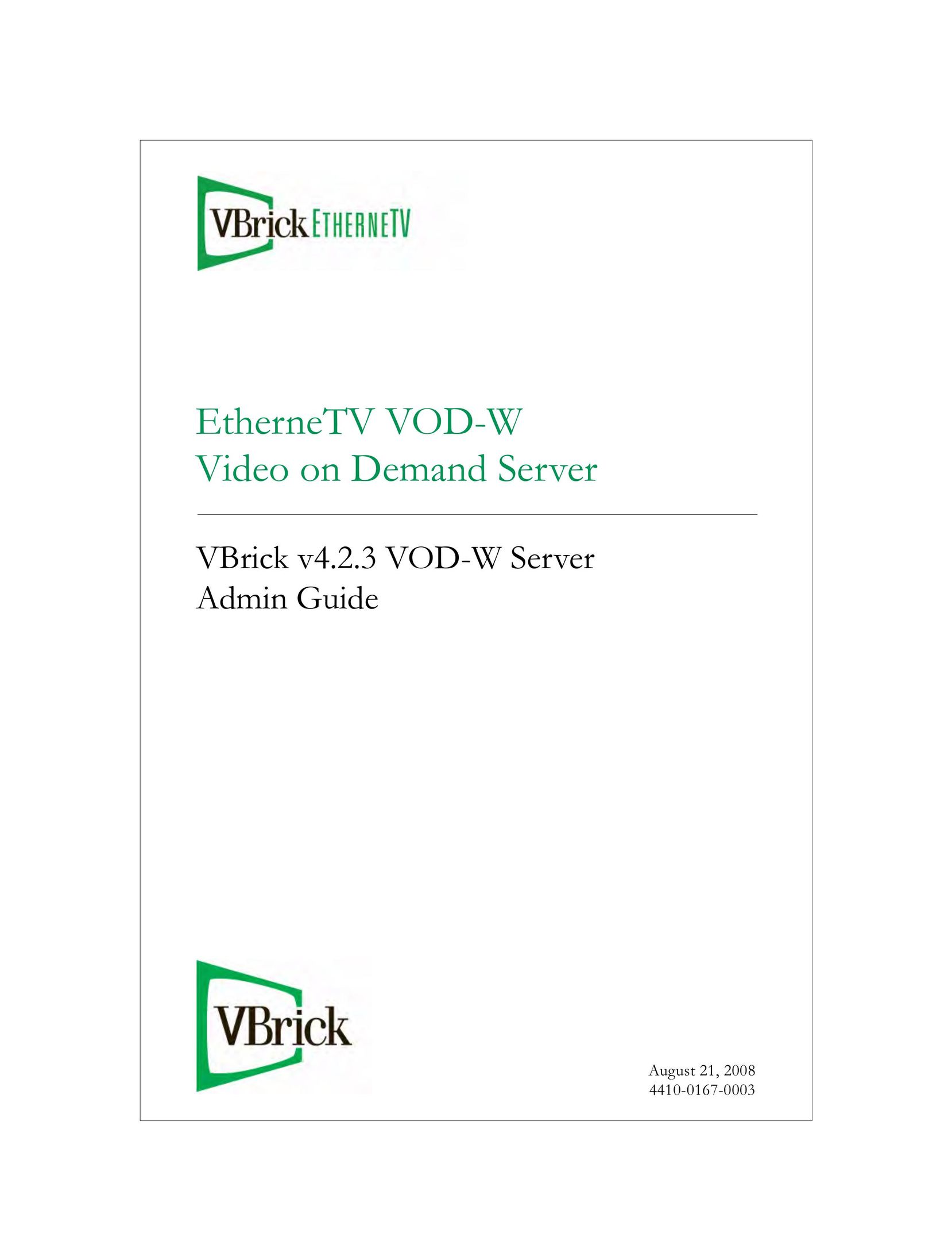 VBrick Systems VBrick v4.2.3 Network Card User Manual