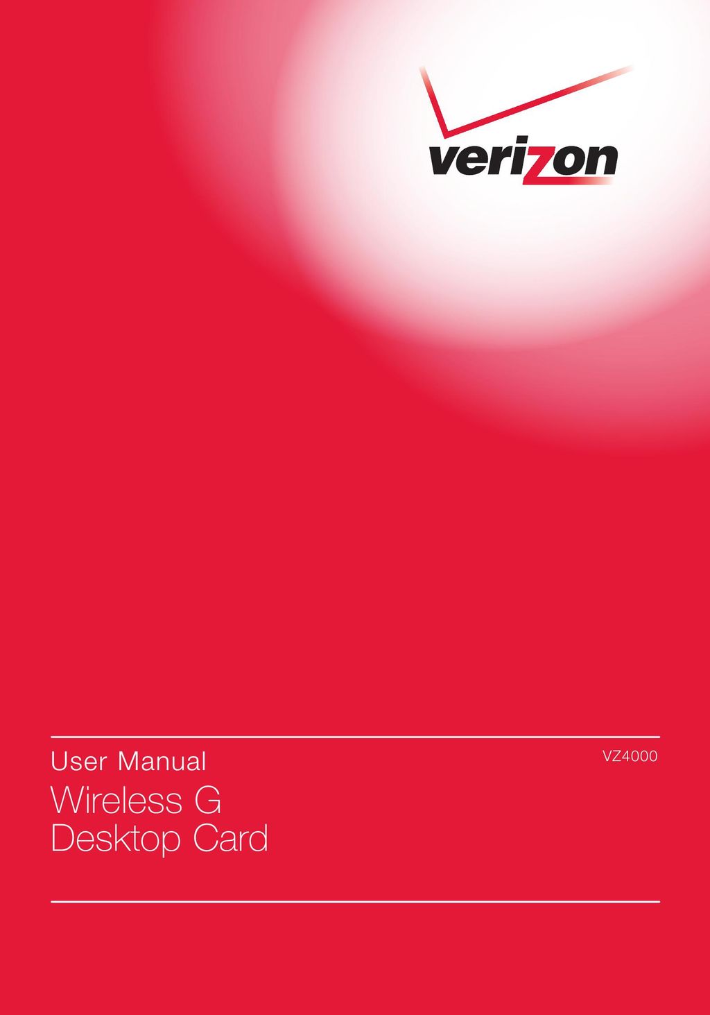 Verizon VZ4000 Network Card User Manual