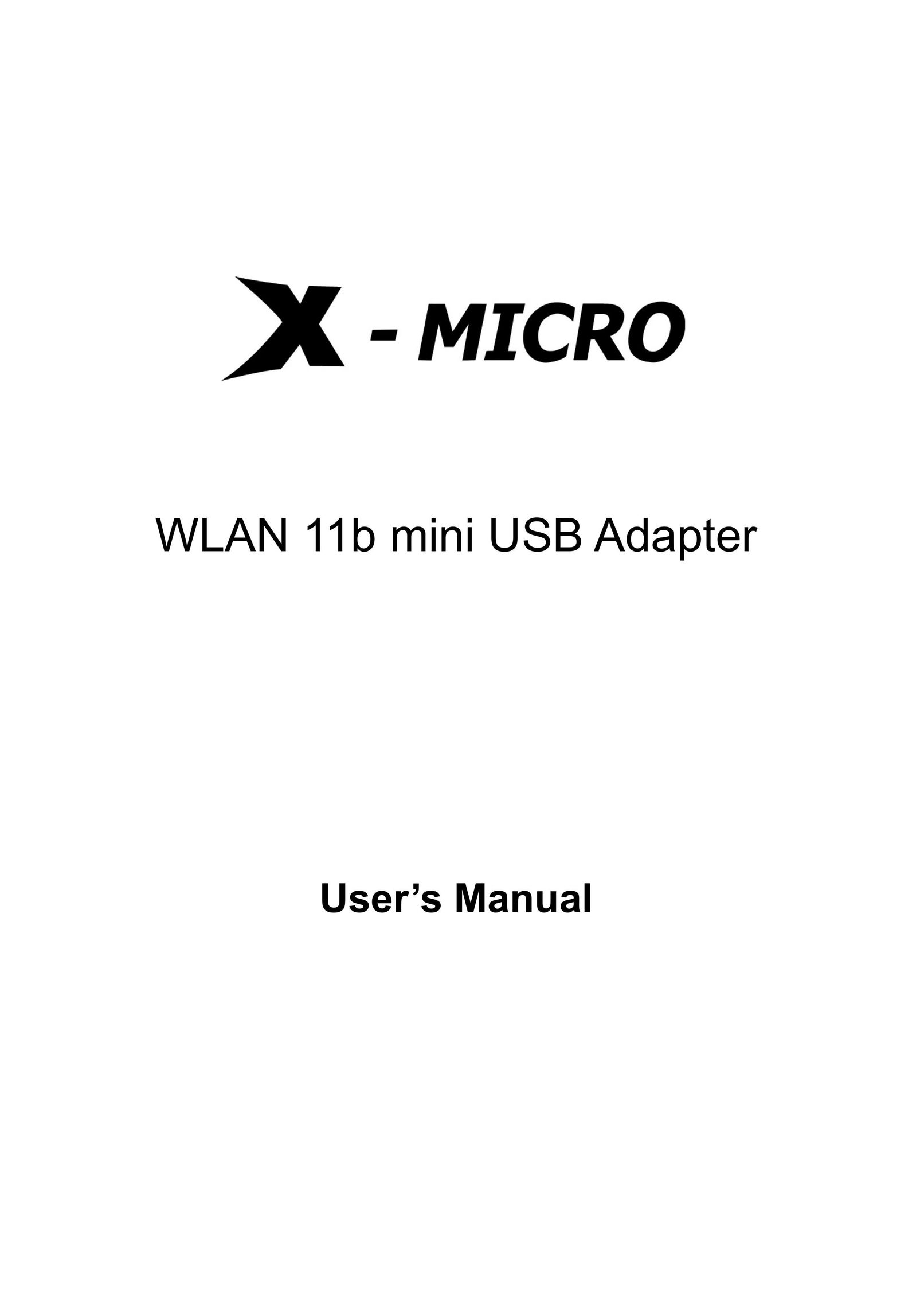 X-Micro Tech. 11b mini Network Card User Manual