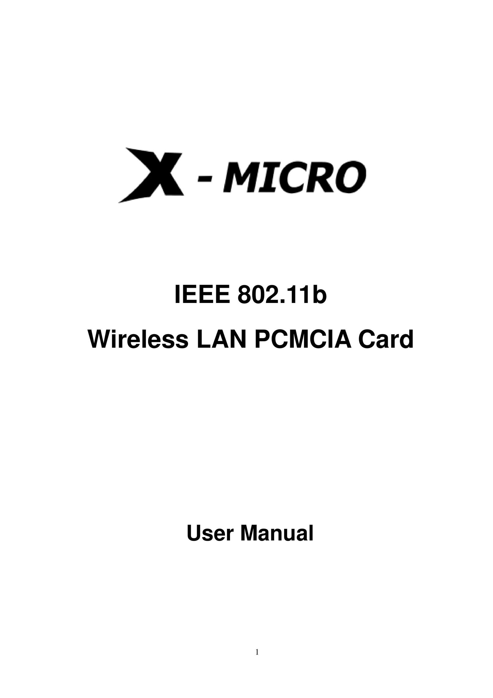 X-Micro Tech. IEEE 802.11b Network Card User Manual