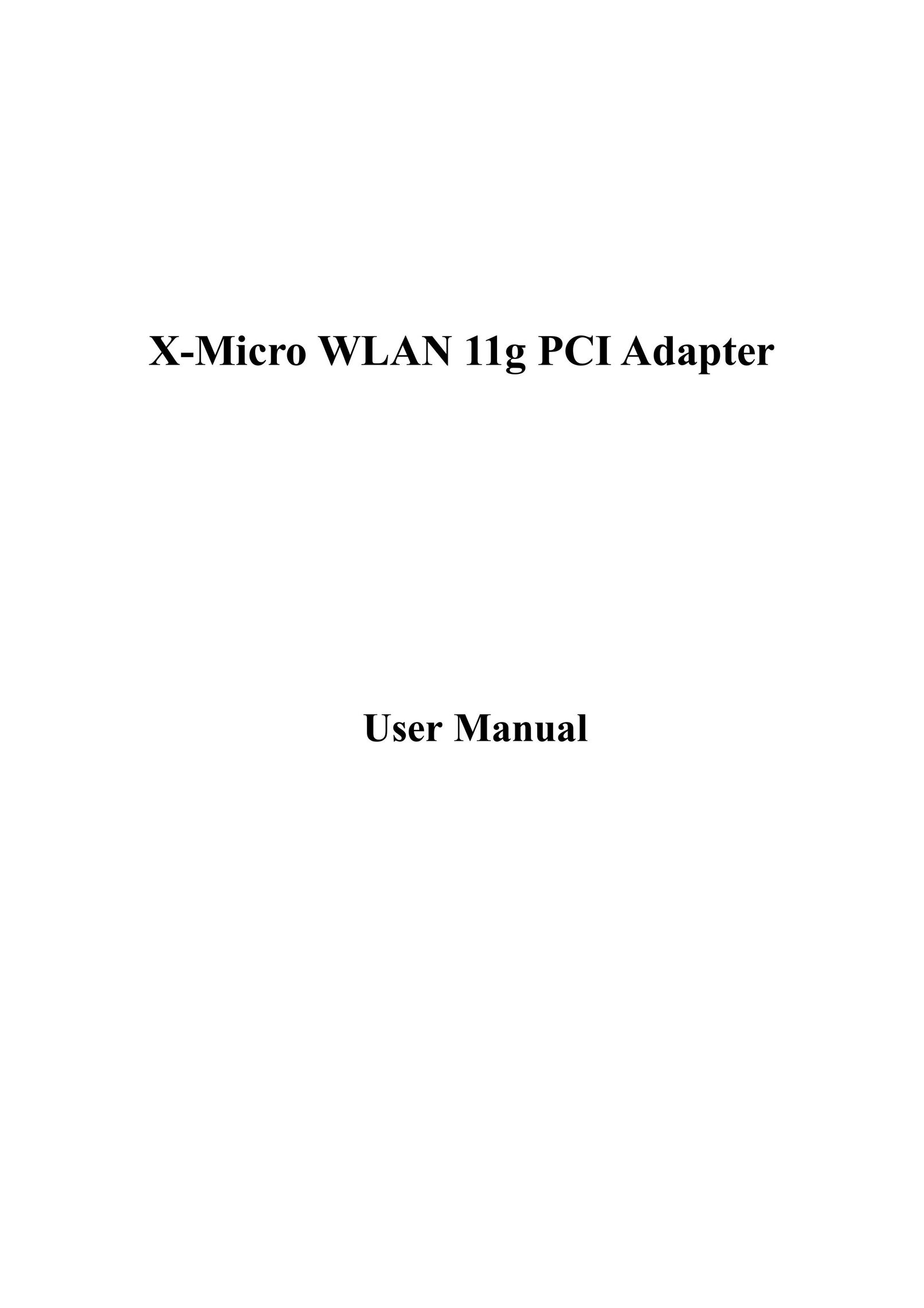 X-Micro Tech. PCI Adapter fxmicro Network Card User Manual
