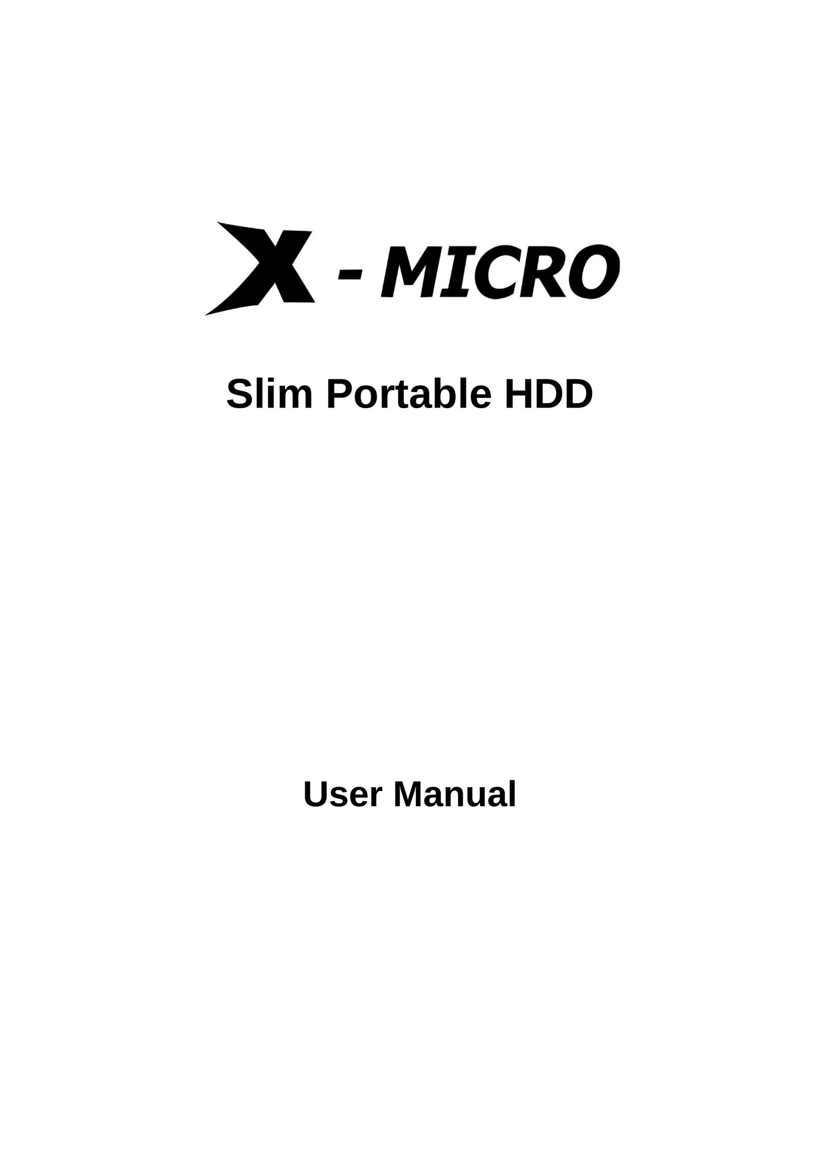 X-Micro Tech. Slim Portable HDD Network Card User Manual