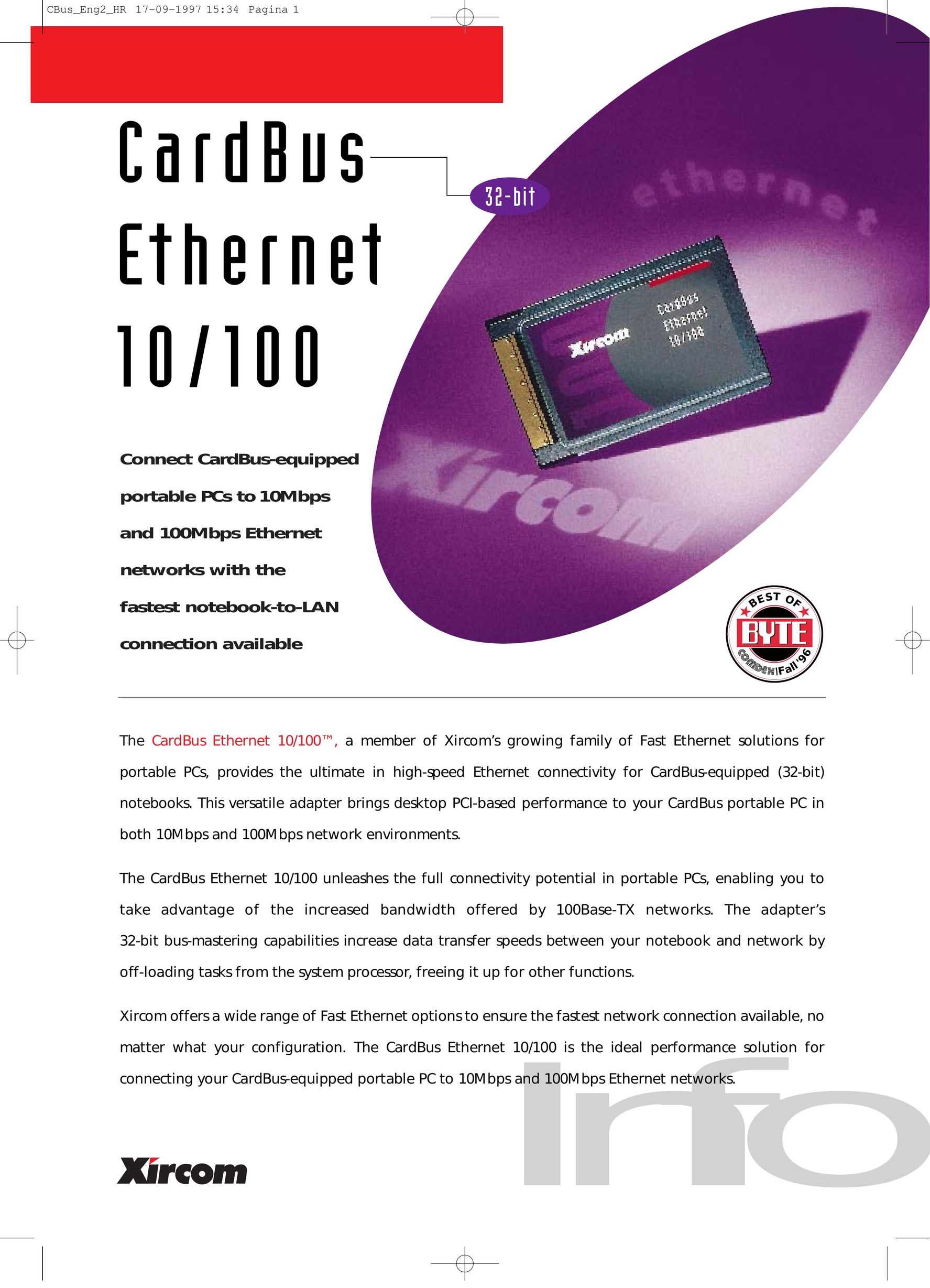 Xircom CE3-100BTX Network Card User Manual