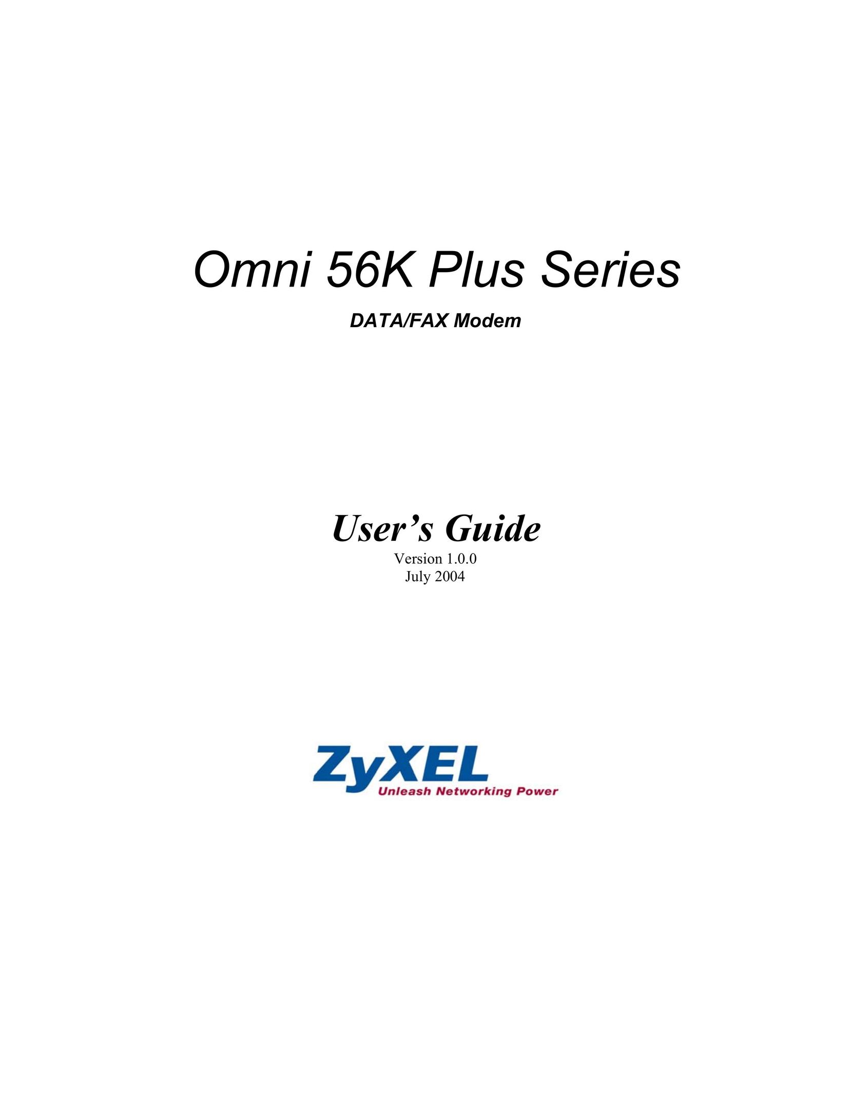 ZyXEL Communications 56K Plus Series Network Card User Manual