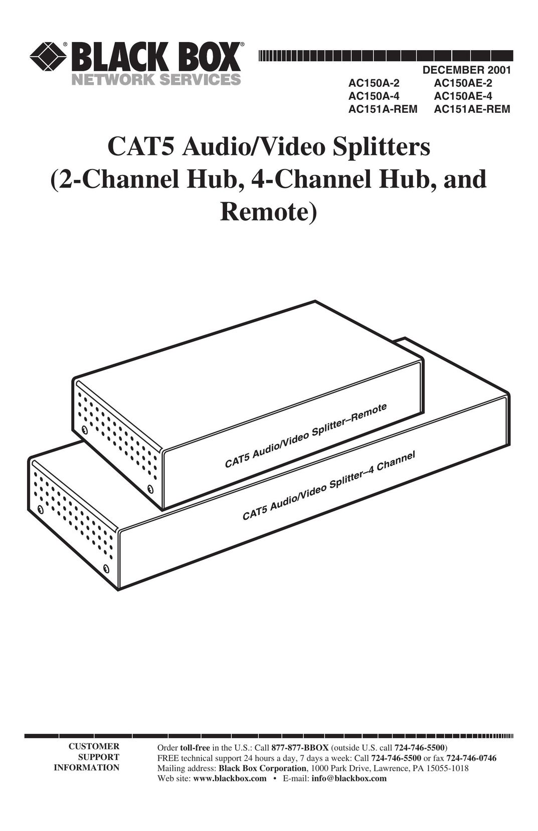 Black Box AC150A-2 Network Hardware User Manual