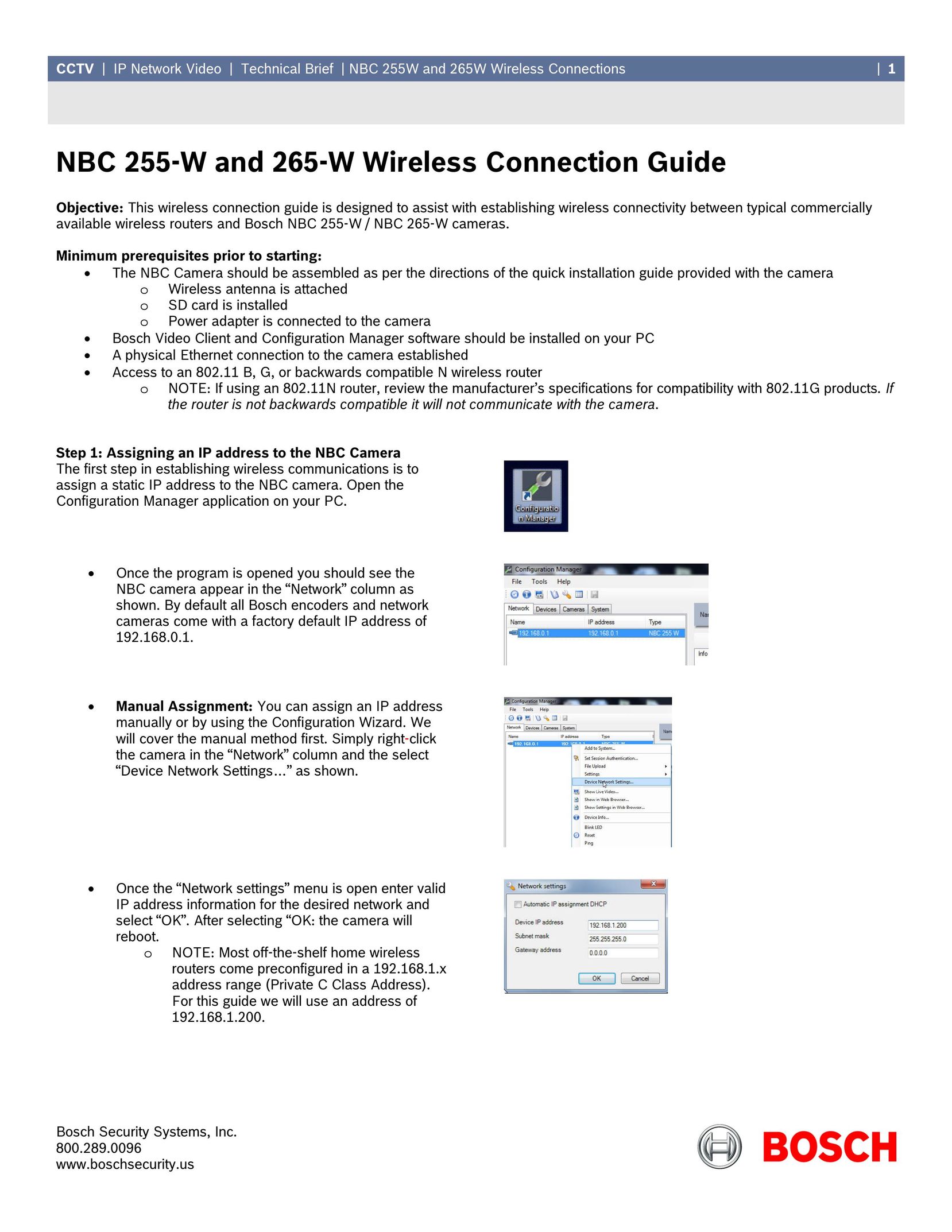 Bosch Appliances NBC Network Hardware User Manual