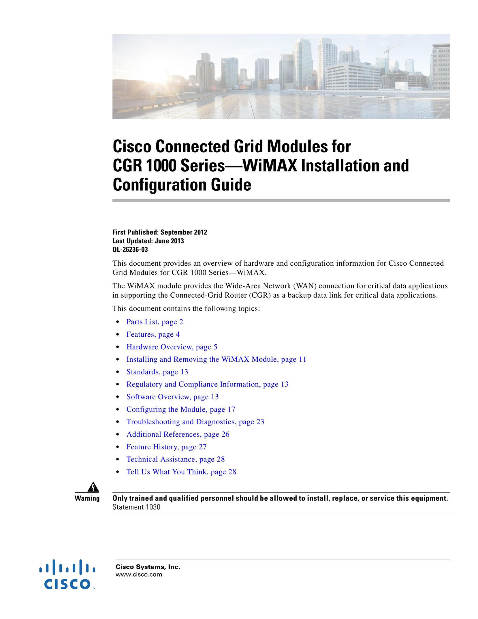 Cisco Systems CGR1120K9 Network Hardware User Manual