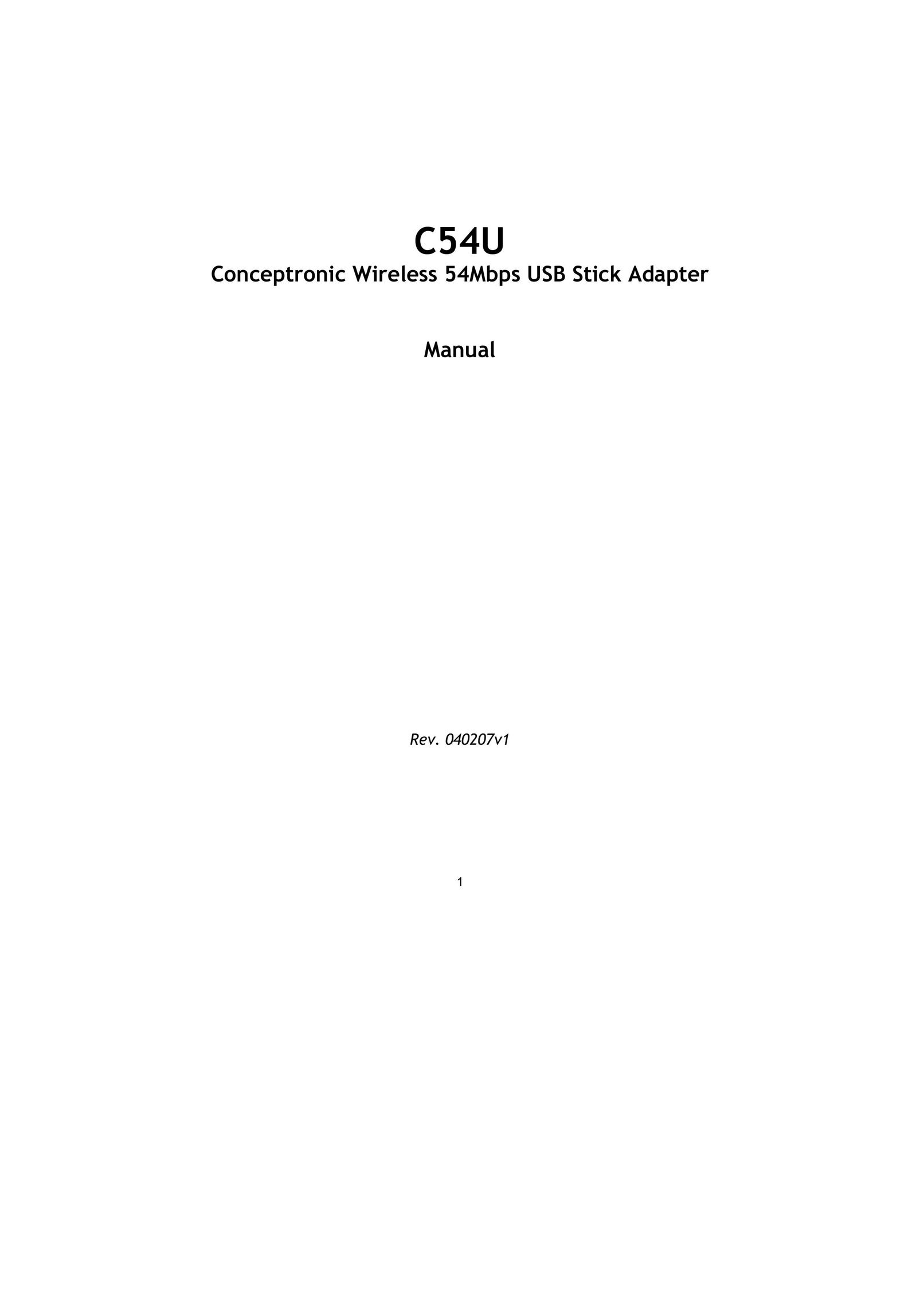 Conceptronic C54U Network Hardware User Manual