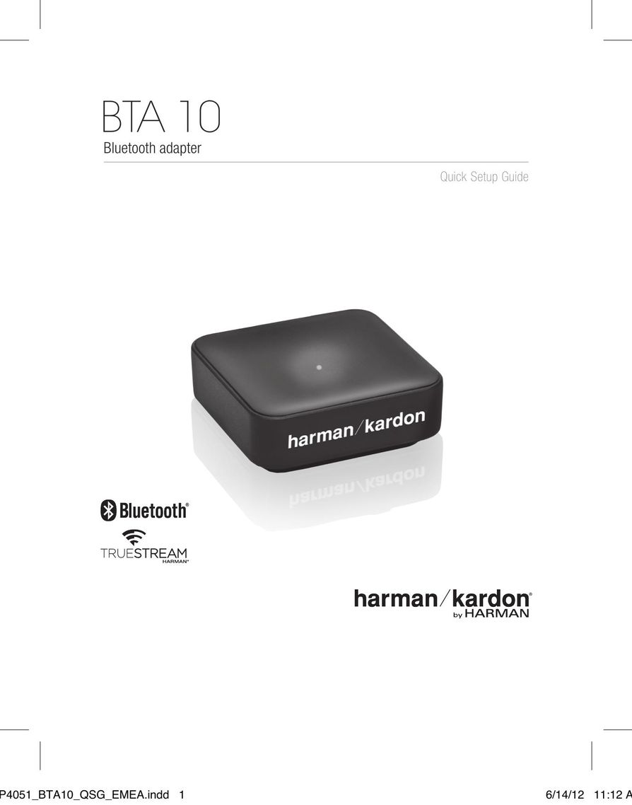 Harman-Kardon BTA 10 Network Hardware User Manual