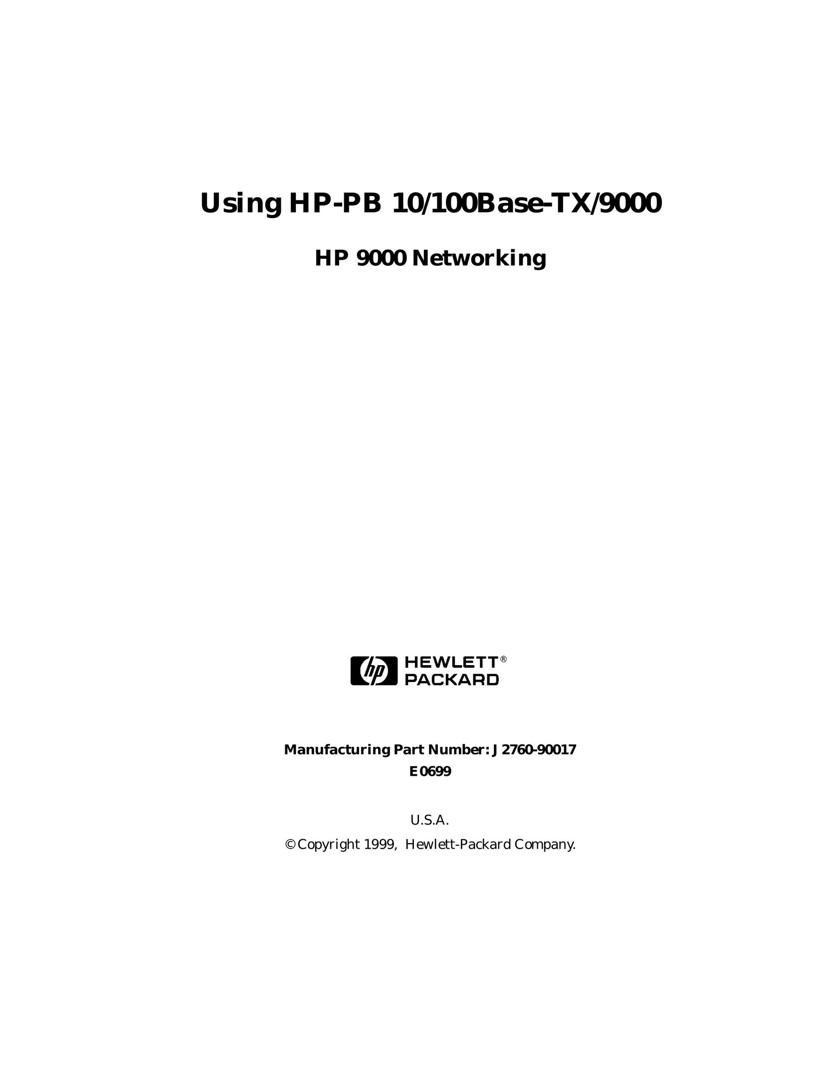 HP (Hewlett-Packard) HP-PB 10 Network Hardware User Manual