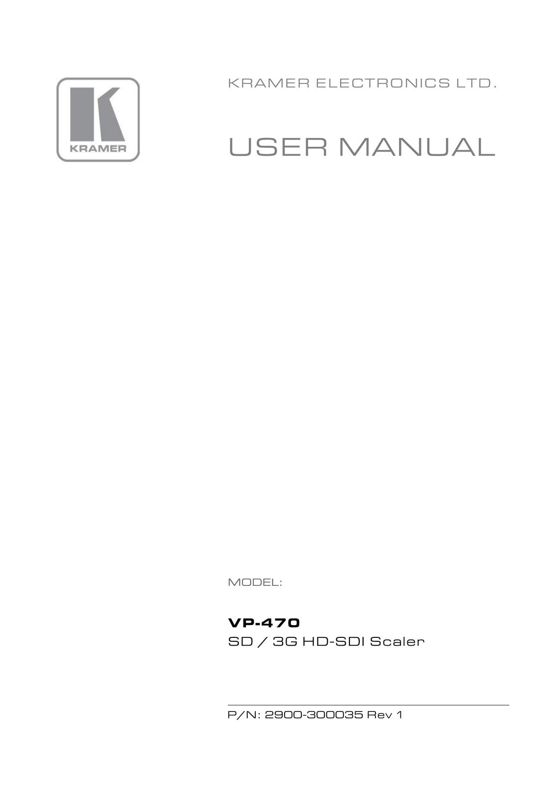 Kramer Electronics VP-470 Network Hardware User Manual