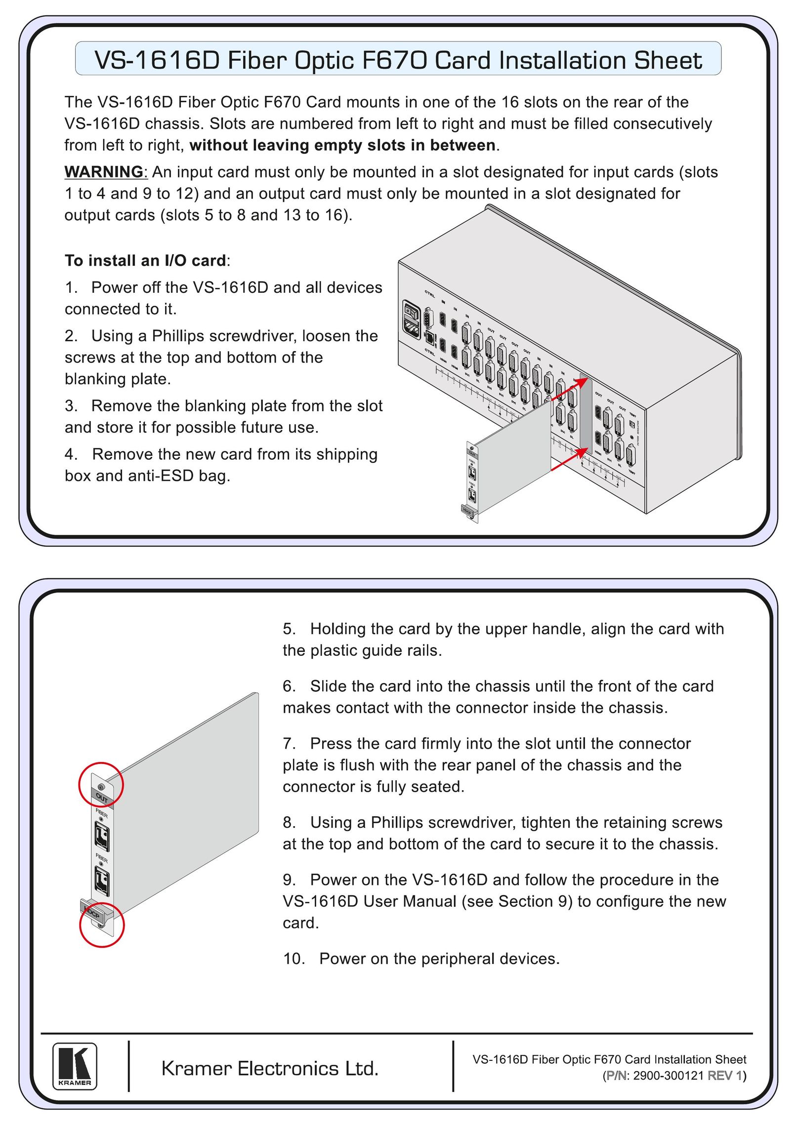 Kramer Electronics VS-1616D Network Hardware User Manual