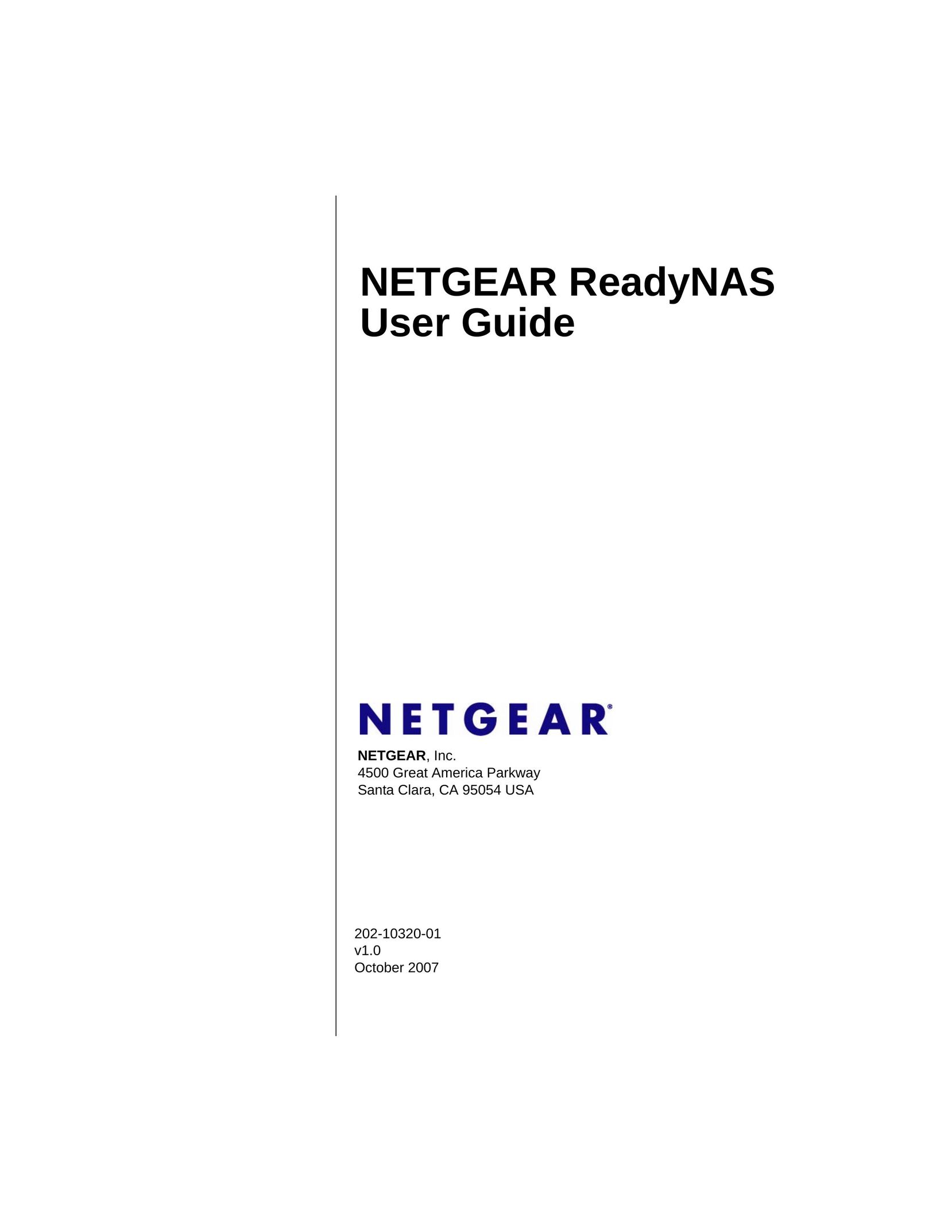NETGEAR RN10400100NAS Network Hardware User Manual