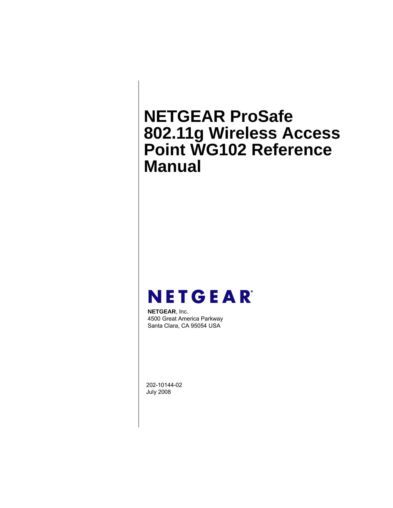 NETGEAR WG102NA Network Hardware User Manual
