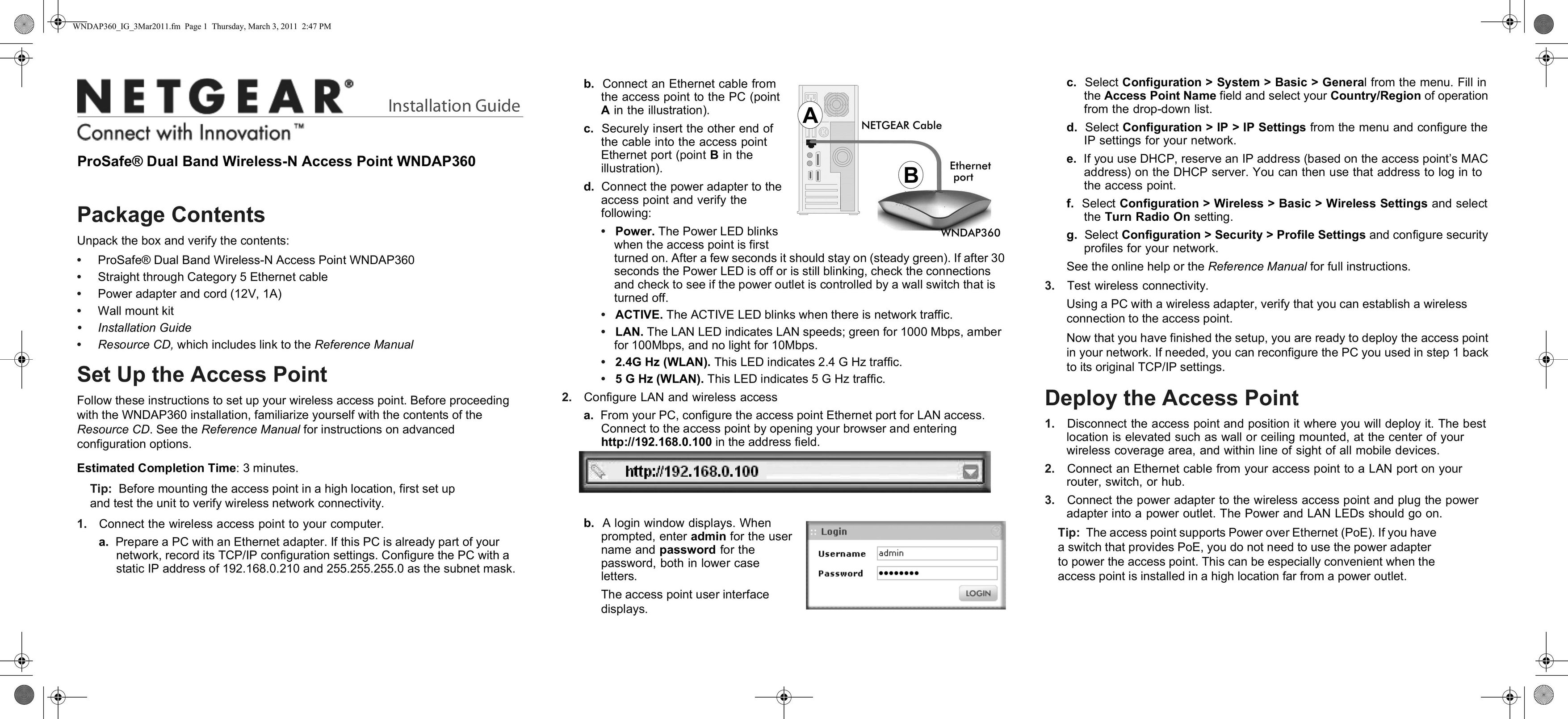 NETGEAR WNDAP360-100NAS Network Hardware User Manual