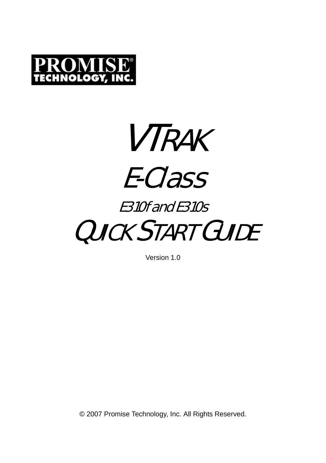 Promise Technology VTrack Network Hardware User Manual