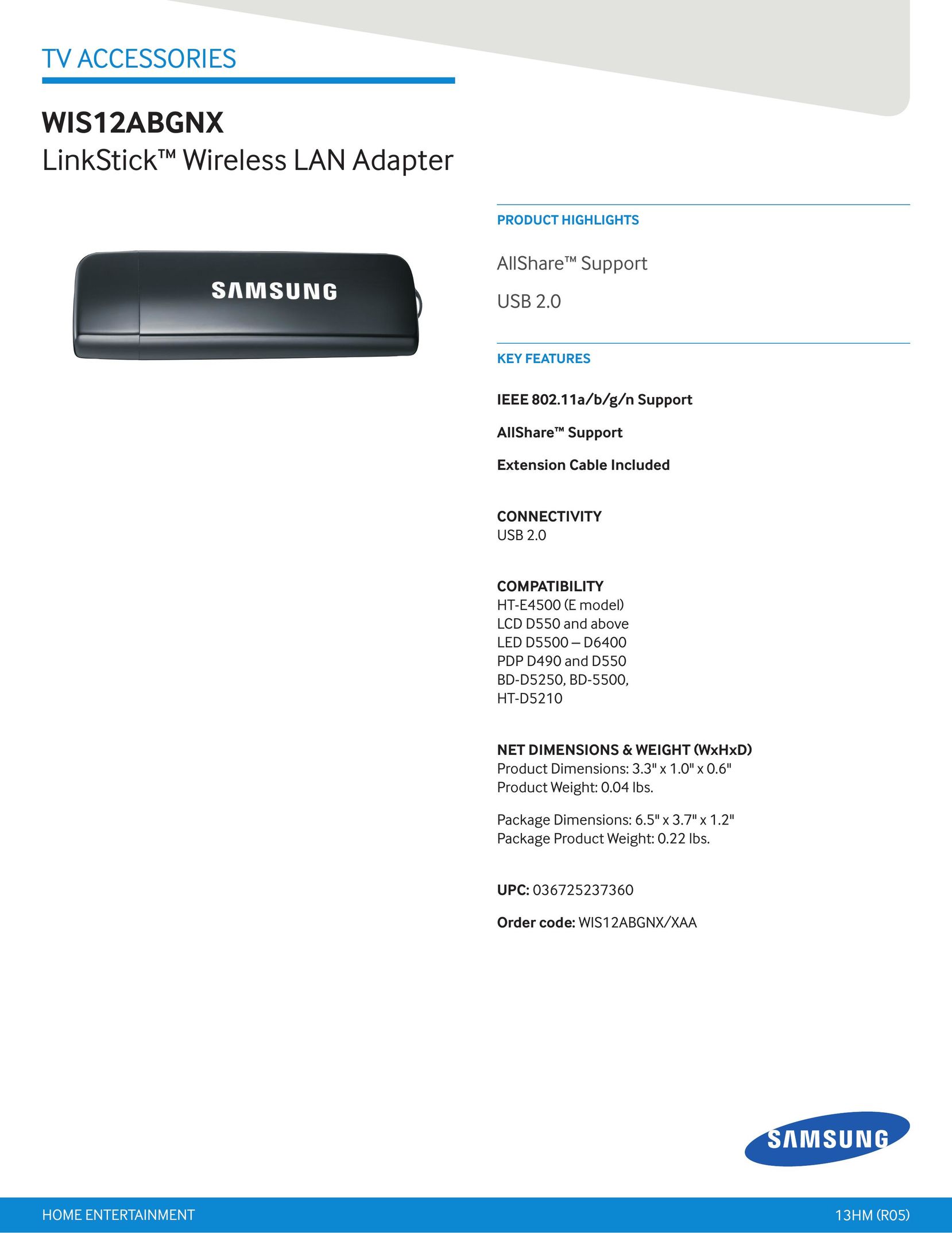 Samsung WIS12ABGNX Network Hardware User Manual