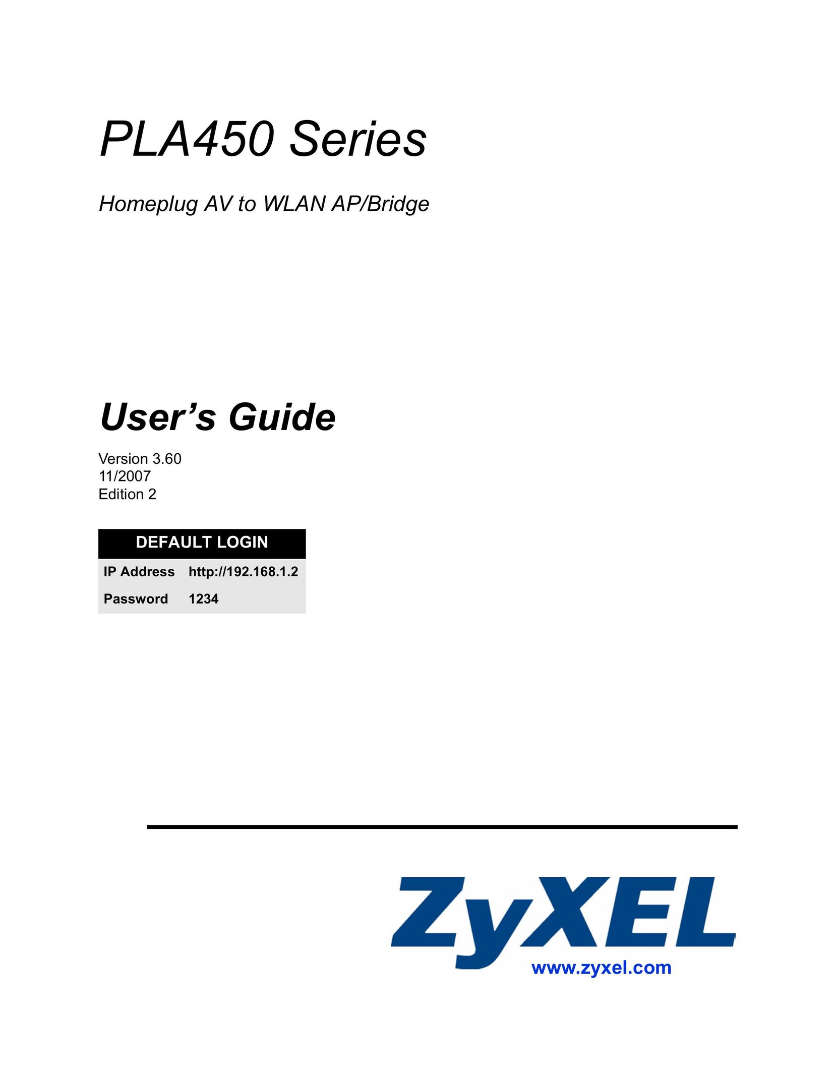 ZyXEL Communications PLA450 Network Hardware User Manual