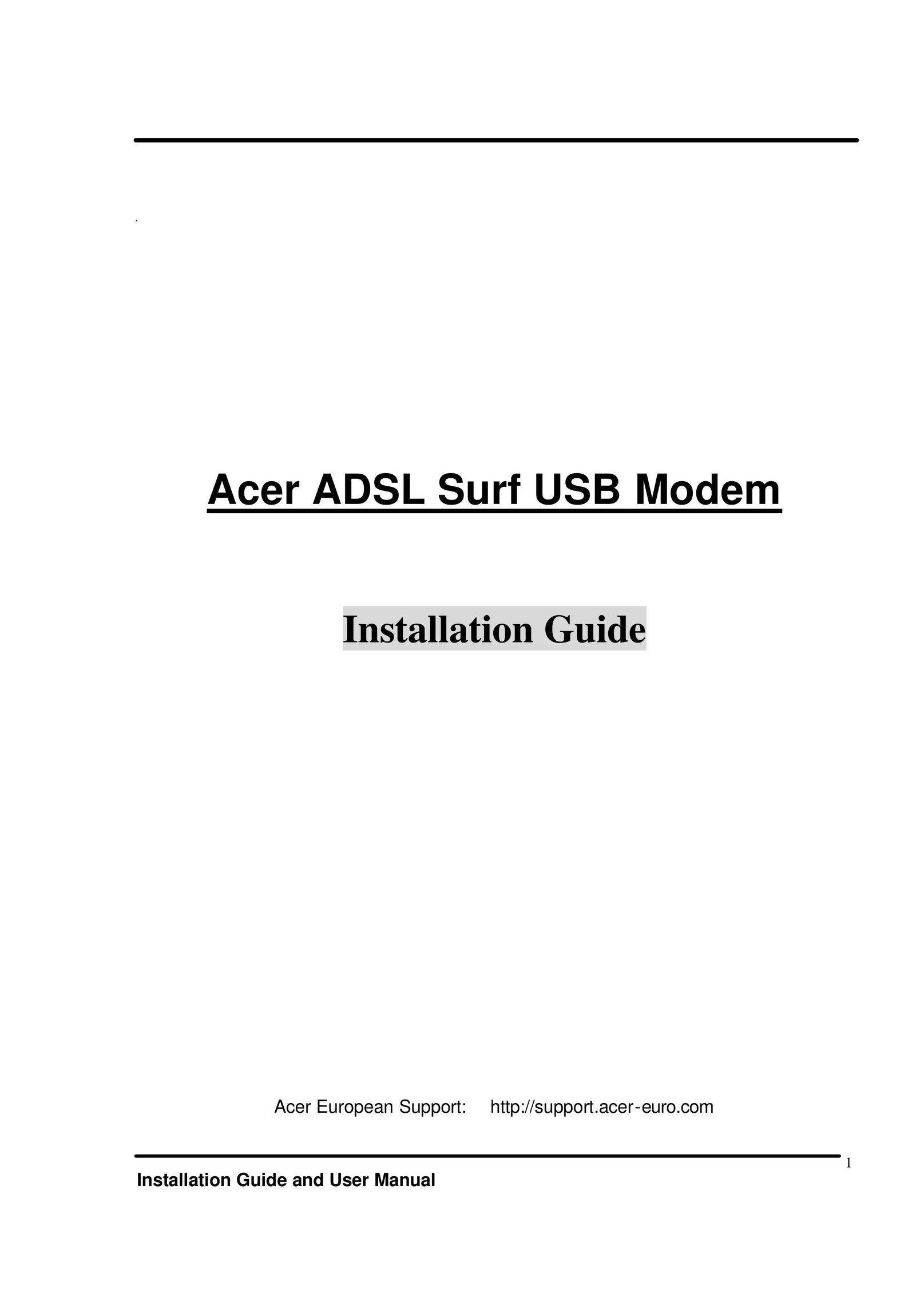 Acer ADSL Surf USB Modem Network Router User Manual