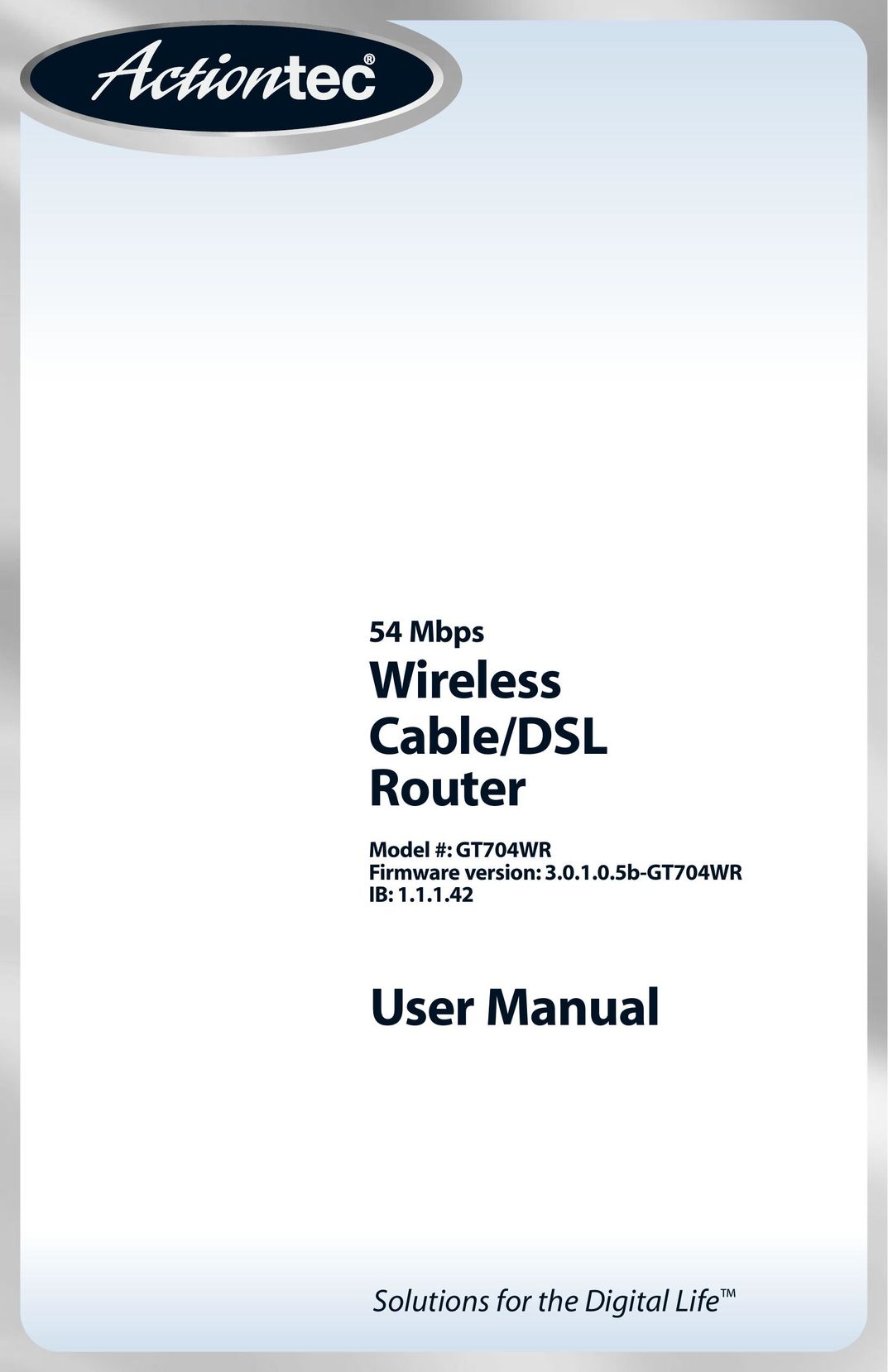 Actiontec electronic GT704WR Network Router User Manual