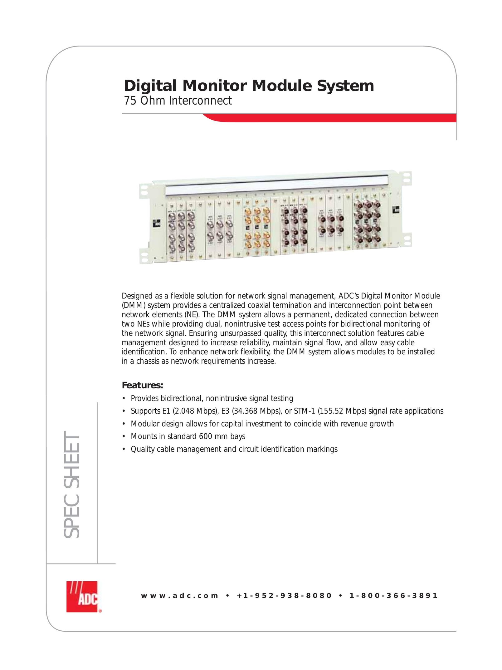 ADC 75 Ohm Interconnect Network Router User Manual