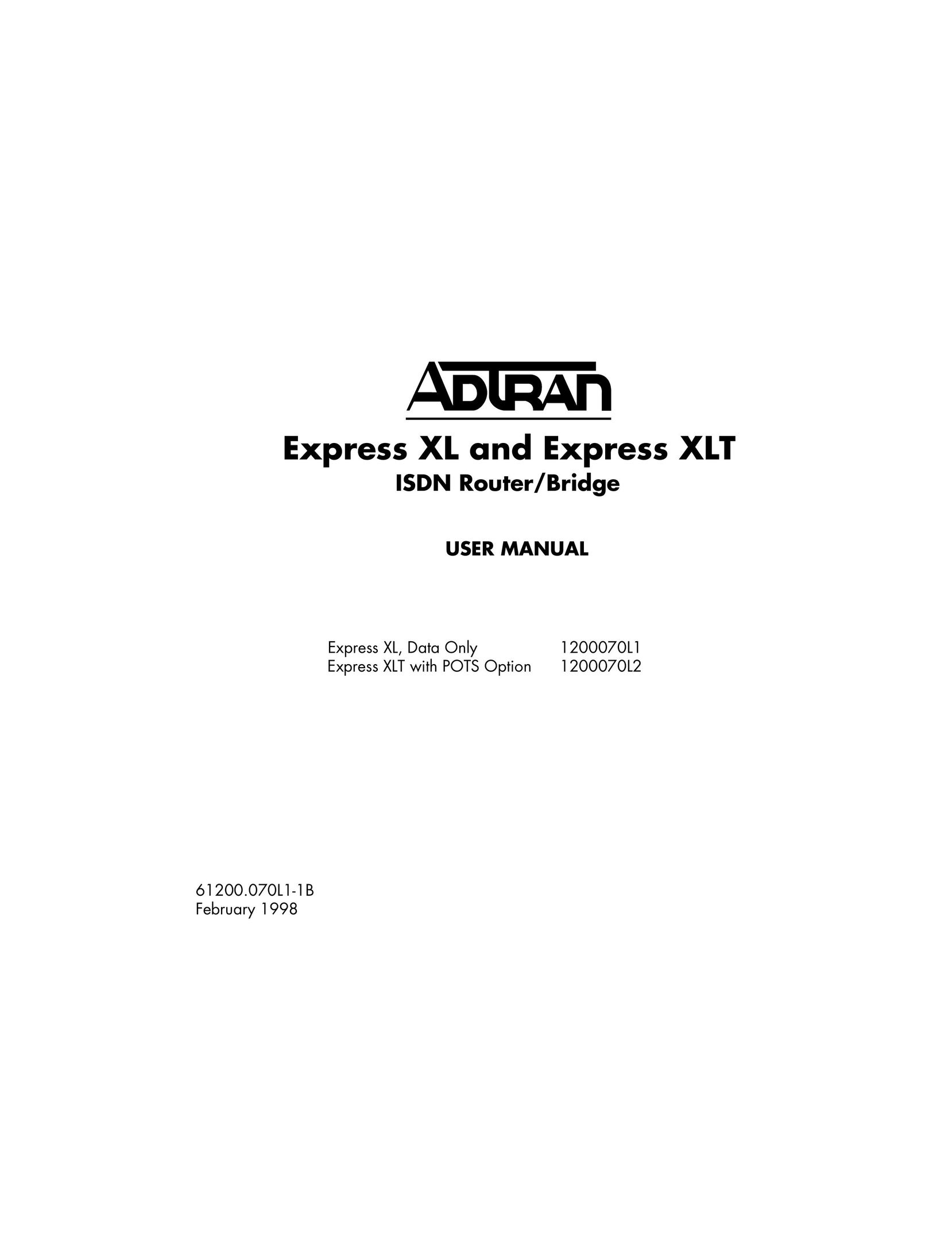 ADTRAN 1200070L1 Network Router User Manual