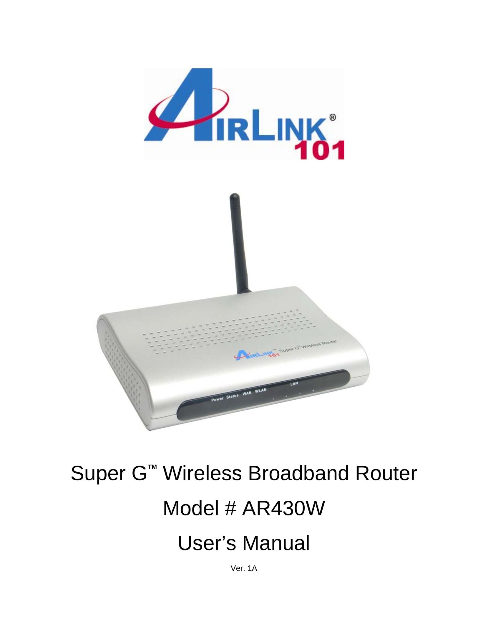 Airlink101 AR430W Network Router User Manual