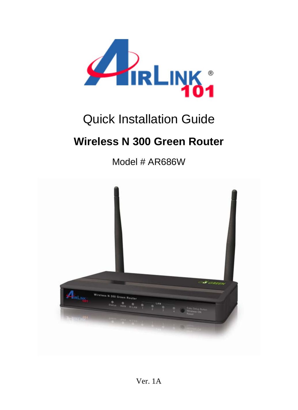 Airlink101 AR686W Network Router User Manual