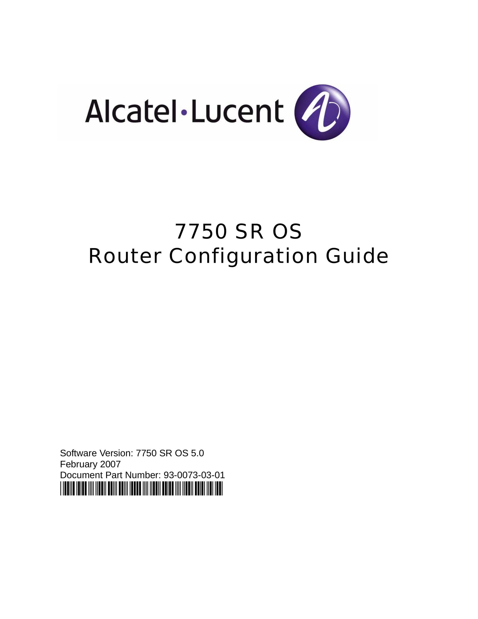 Alcatel-Lucent 7750 SR OS Network Router User Manual