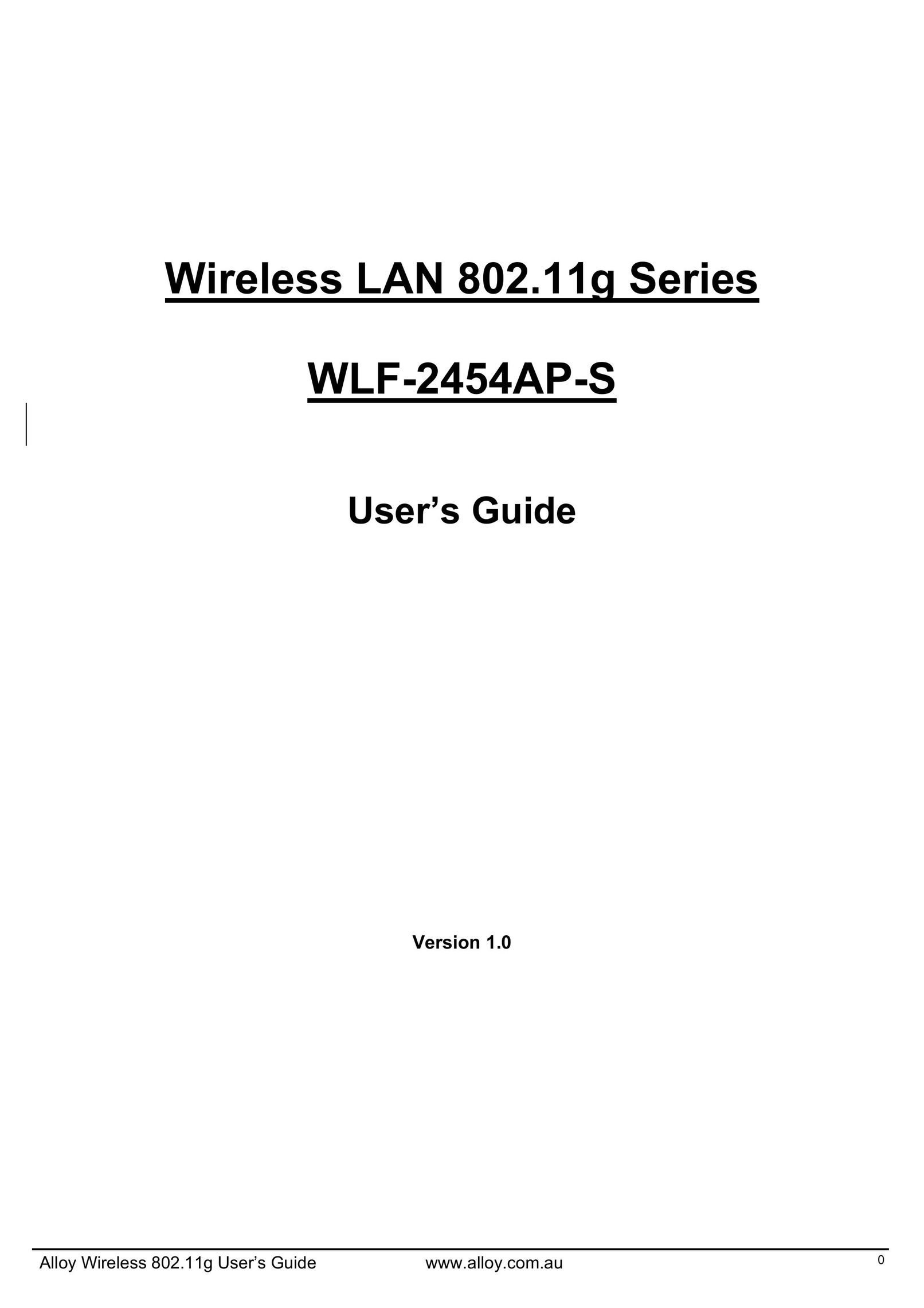 Alloy Computer Products WLF2454AP-S Network Router User Manual