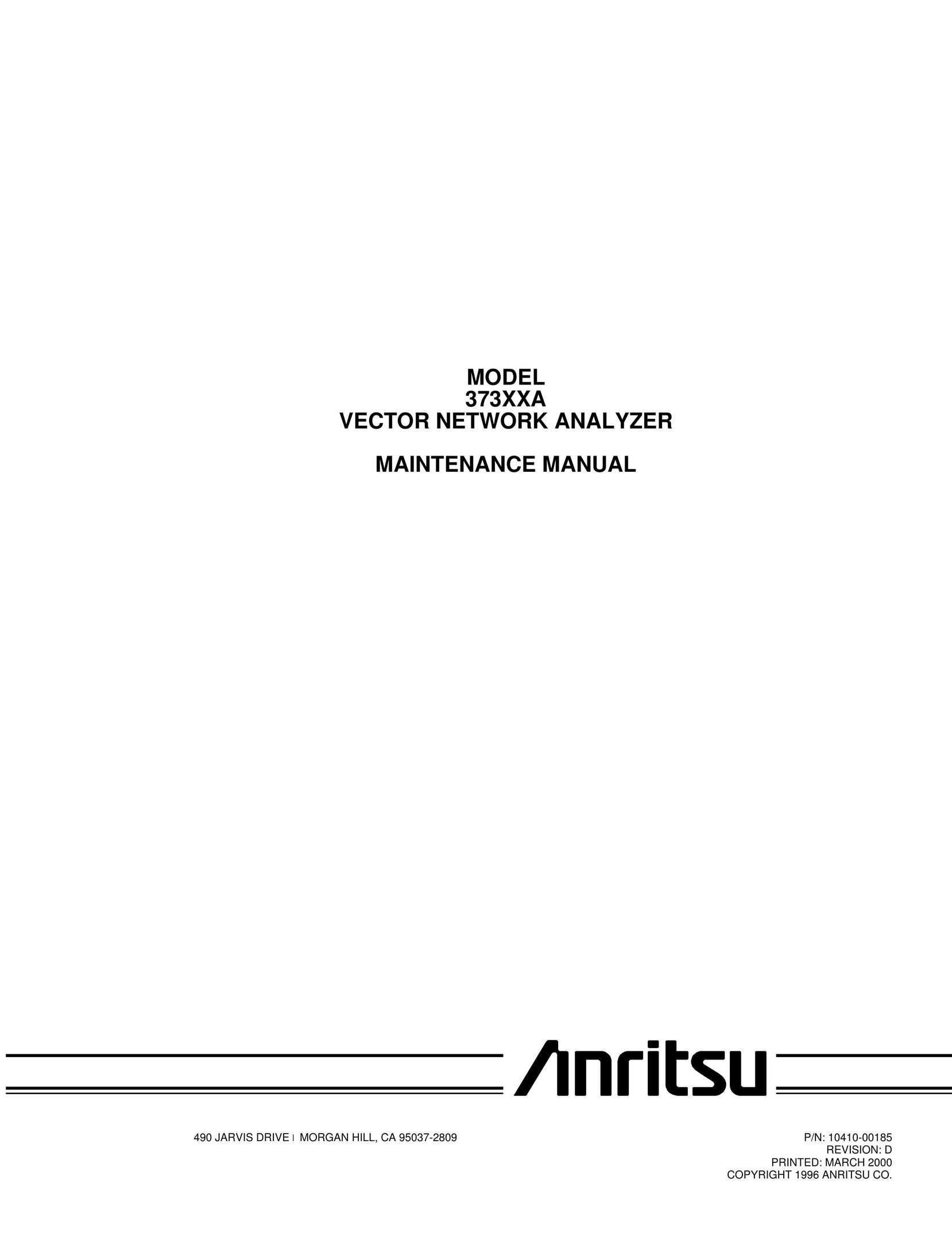 Anritsu 373XXA Network Router User Manual