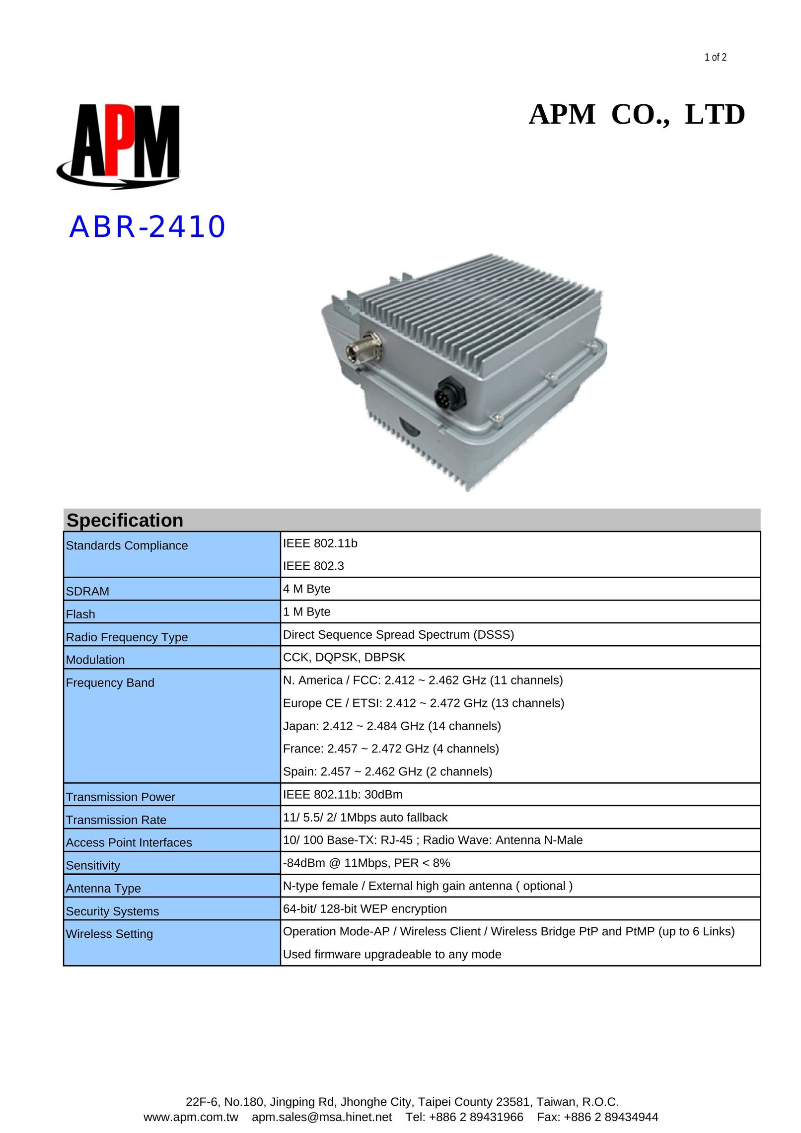 APM ABR-2410 Network Router User Manual