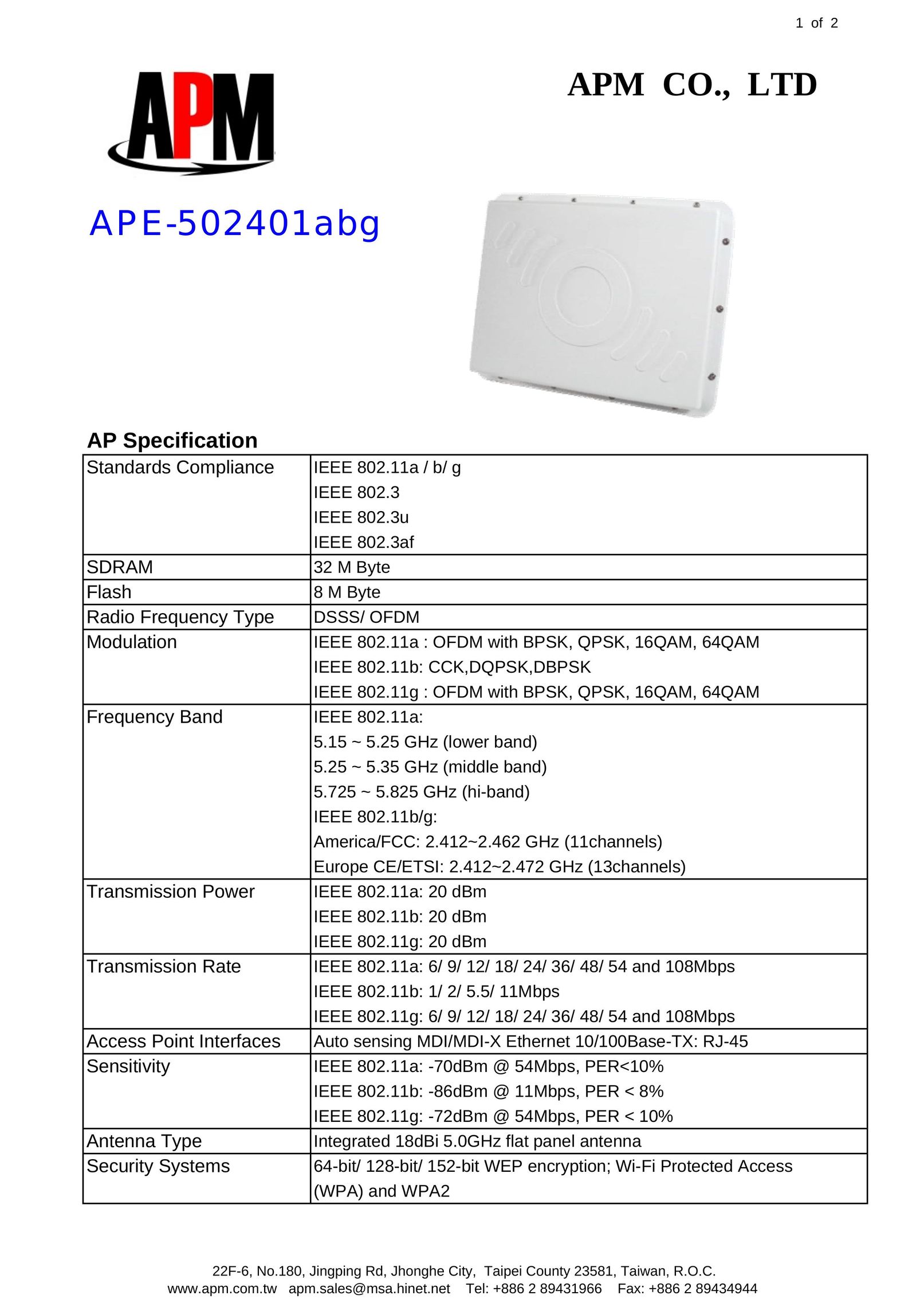 APM APE-502401abg Network Router User Manual