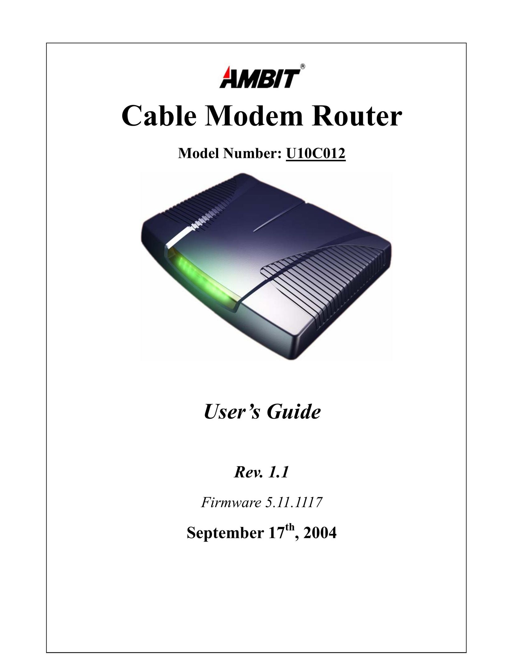 Apple U10C012 Network Router User Manual
