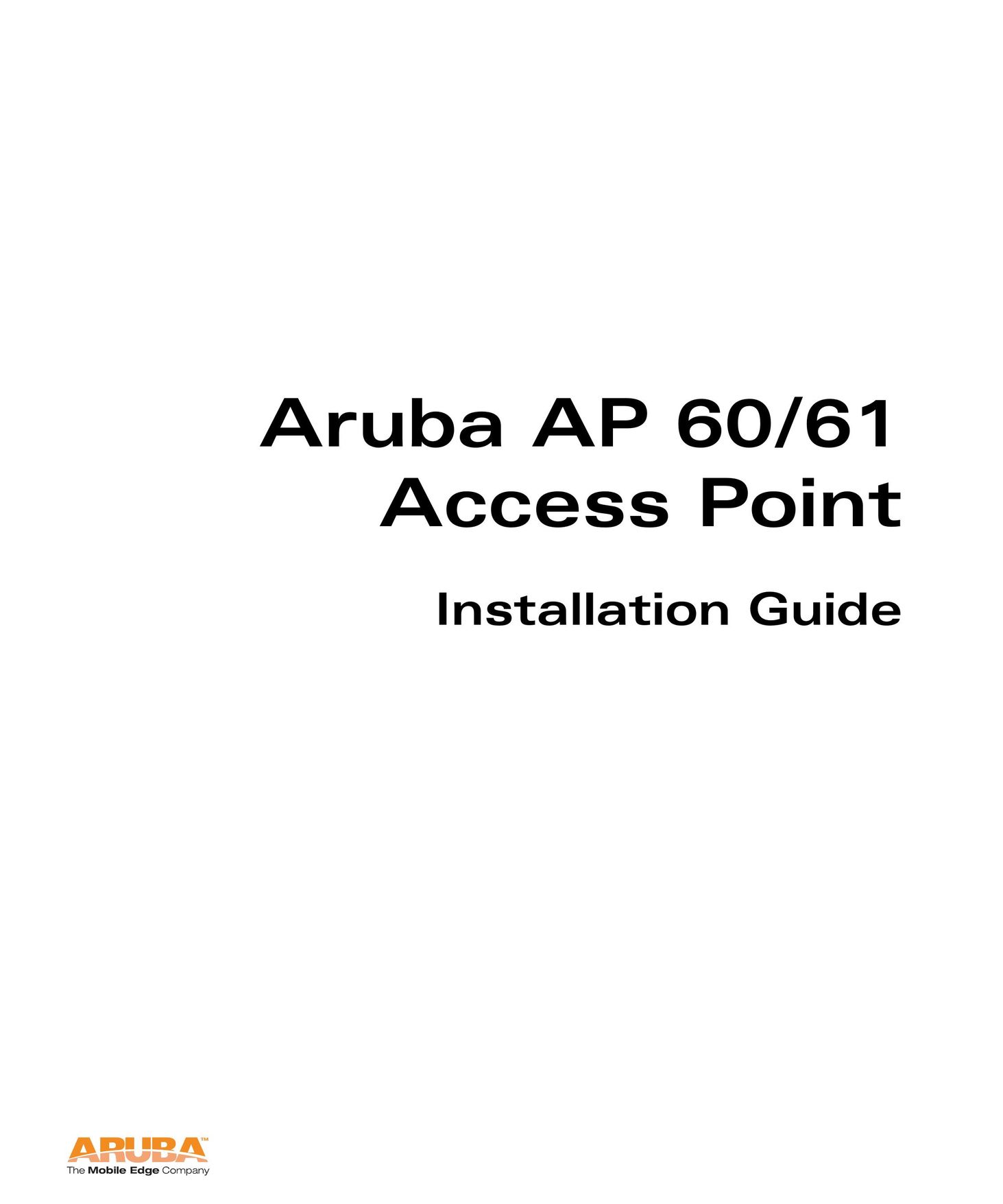 Aruba Networks Aruba AP 60/61 Network Router User Manual