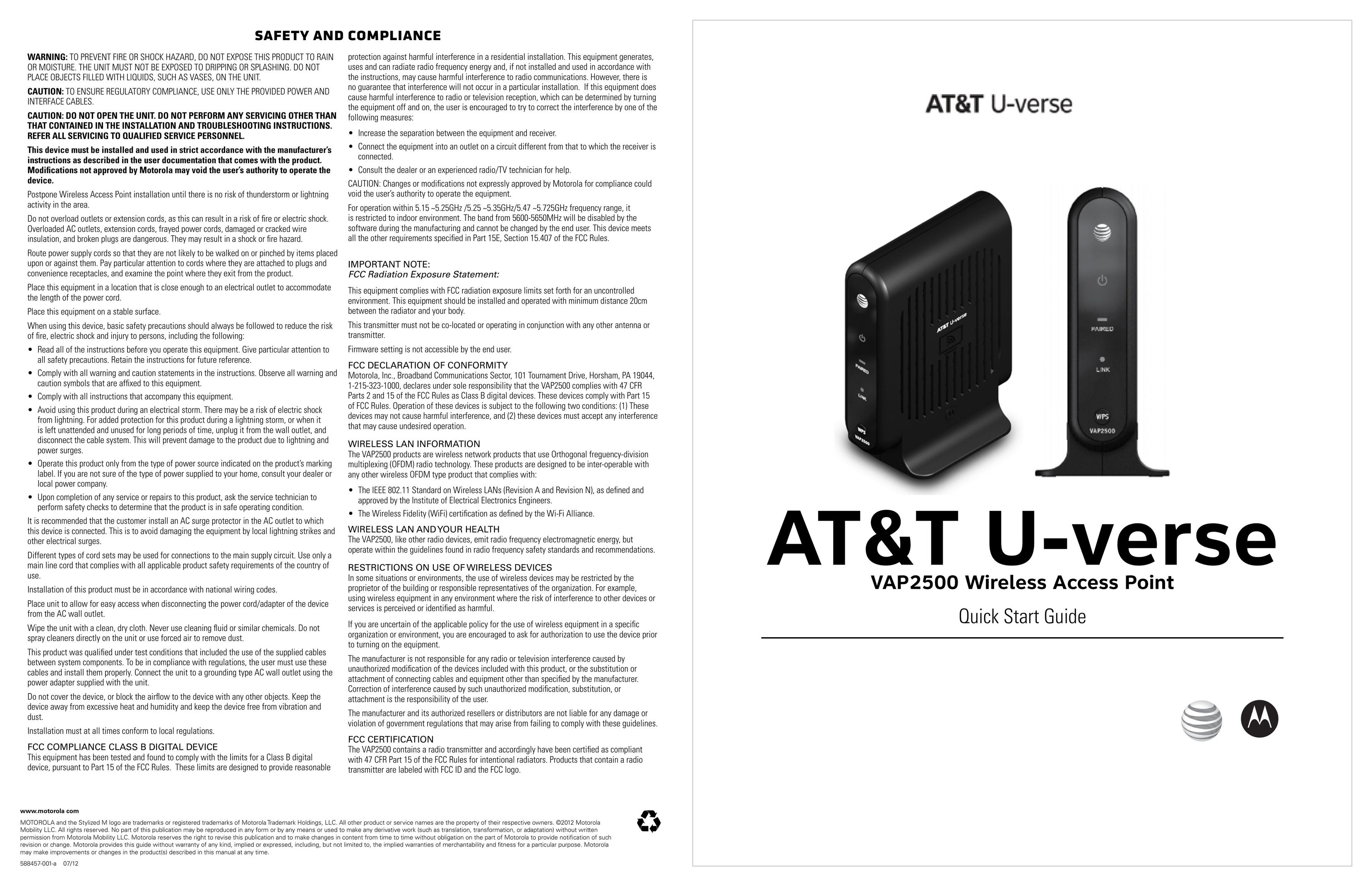 AT&T VAP2500 Network Router User Manual