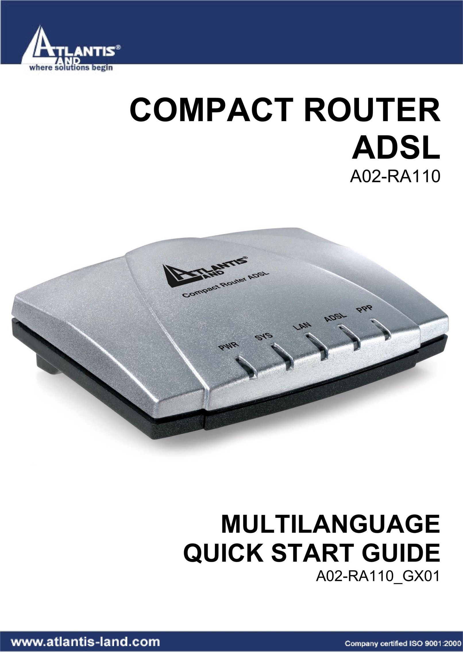 Atlantis Land A02-RA110 Network Router User Manual
