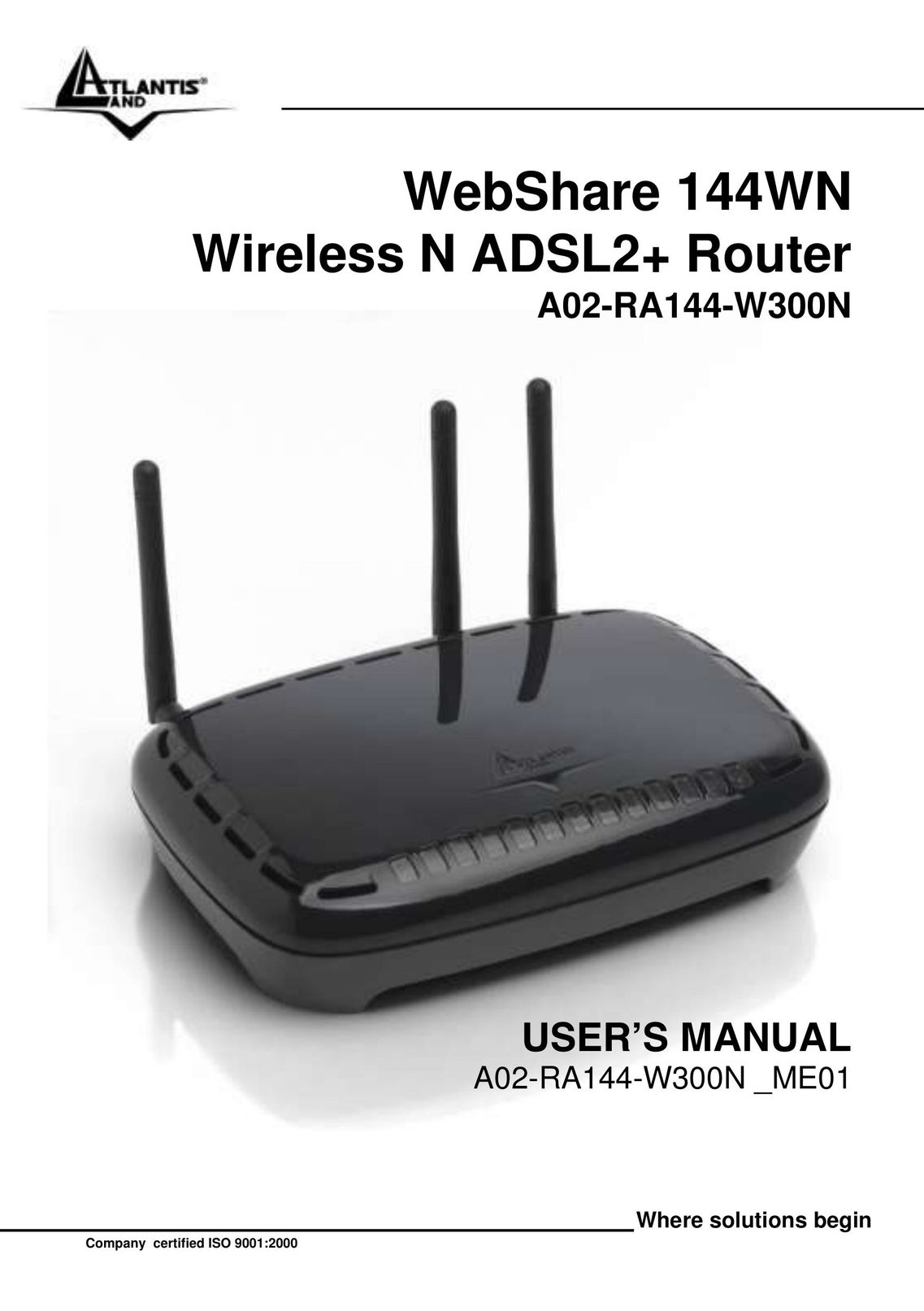 Atlantis Land A02-RA144-W300N Network Router User Manual