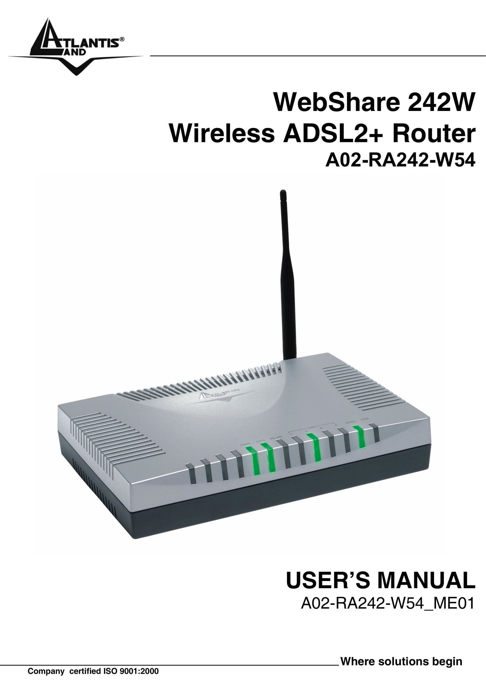 Atlantis Land A02-RA242-W54 Network Router User Manual