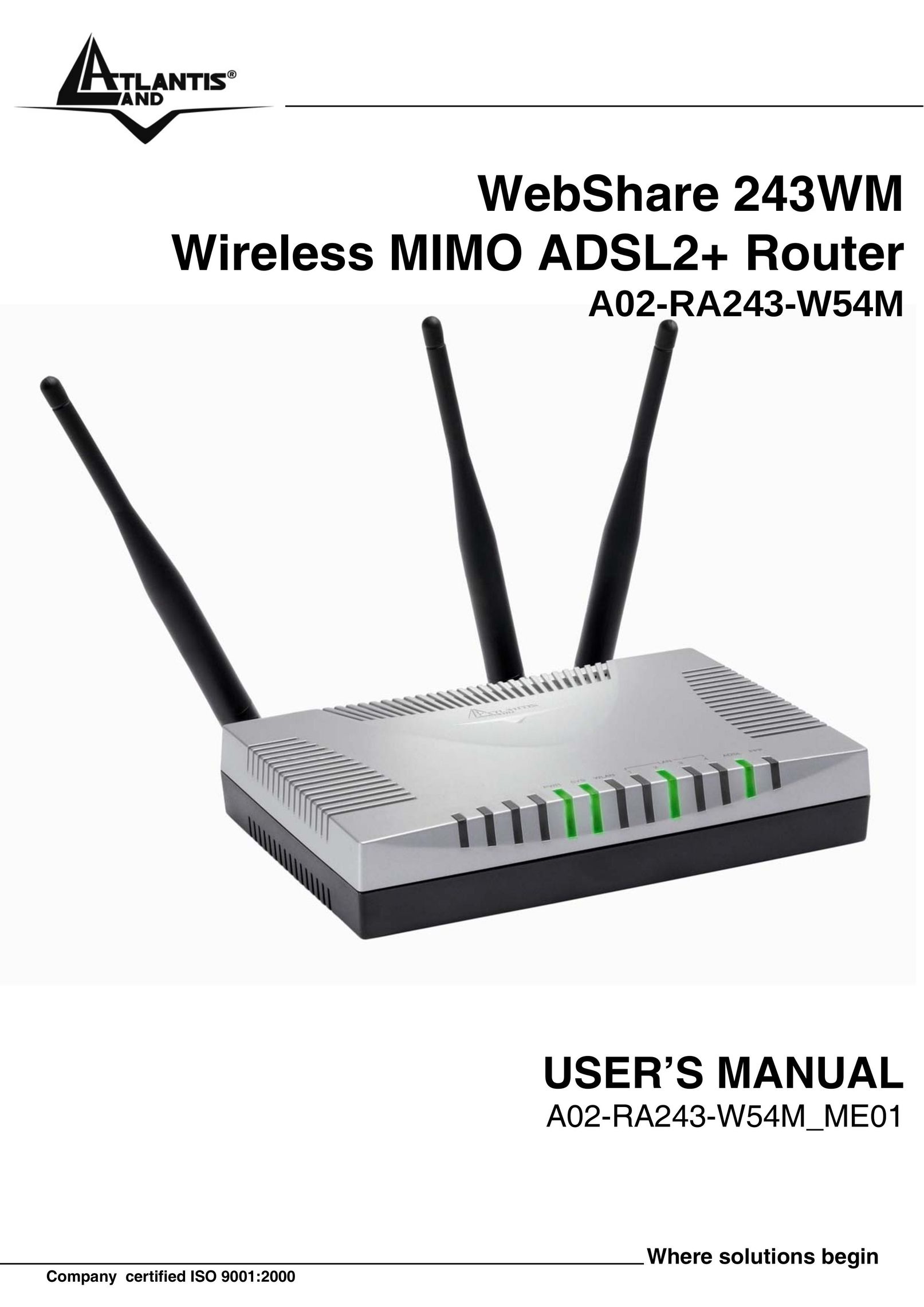 Atlantis Land A02-RA243-W54M Network Router User Manual