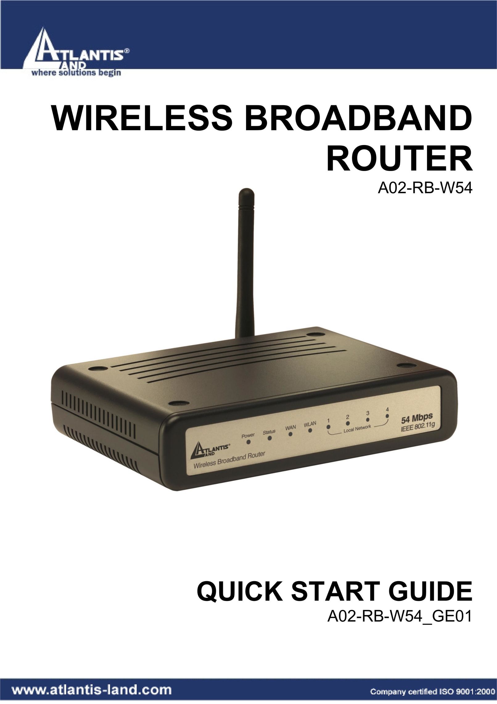 Atlantis Land A02-RB-W54 Network Router User Manual