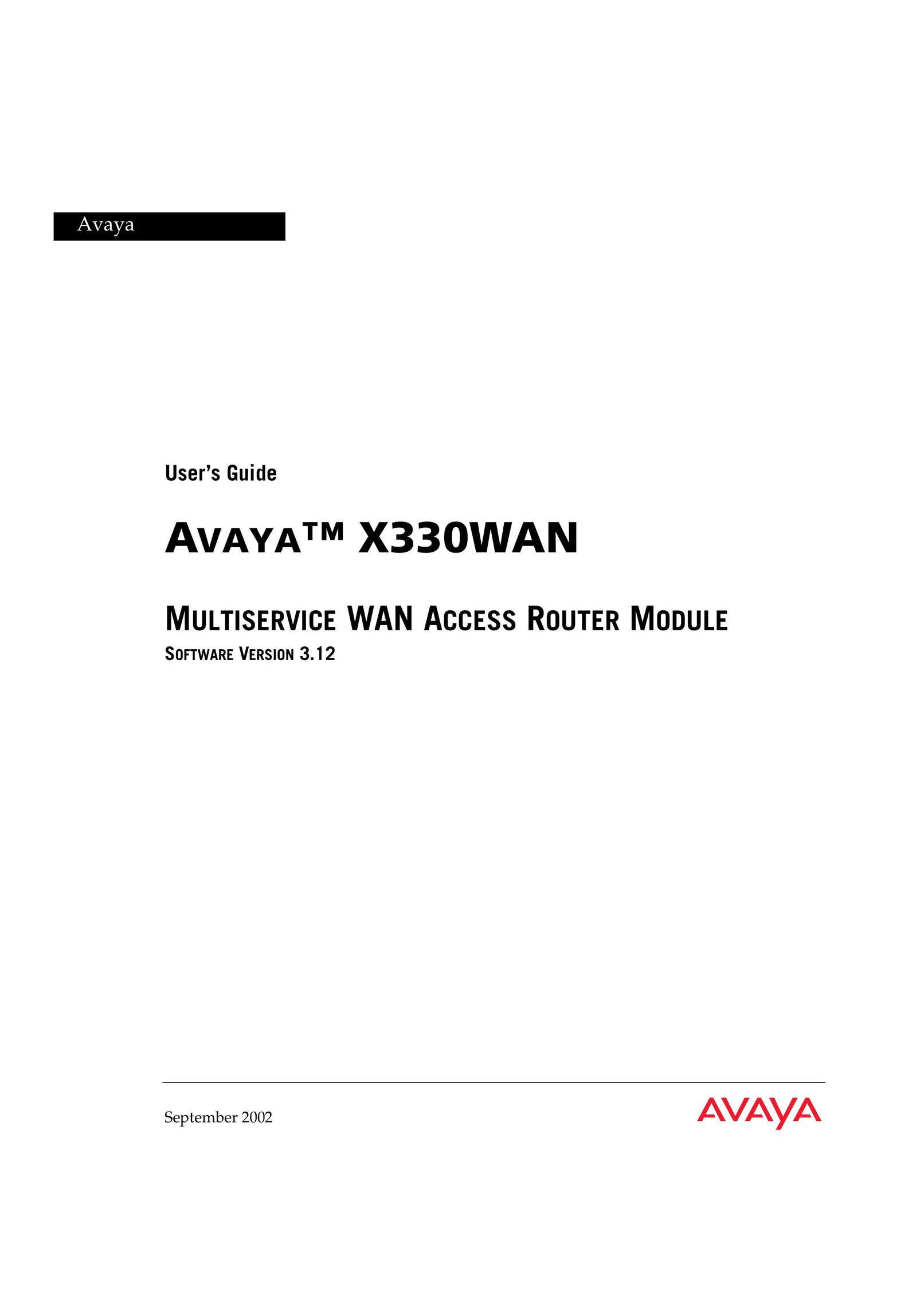 Avaya X330WAN Network Router User Manual