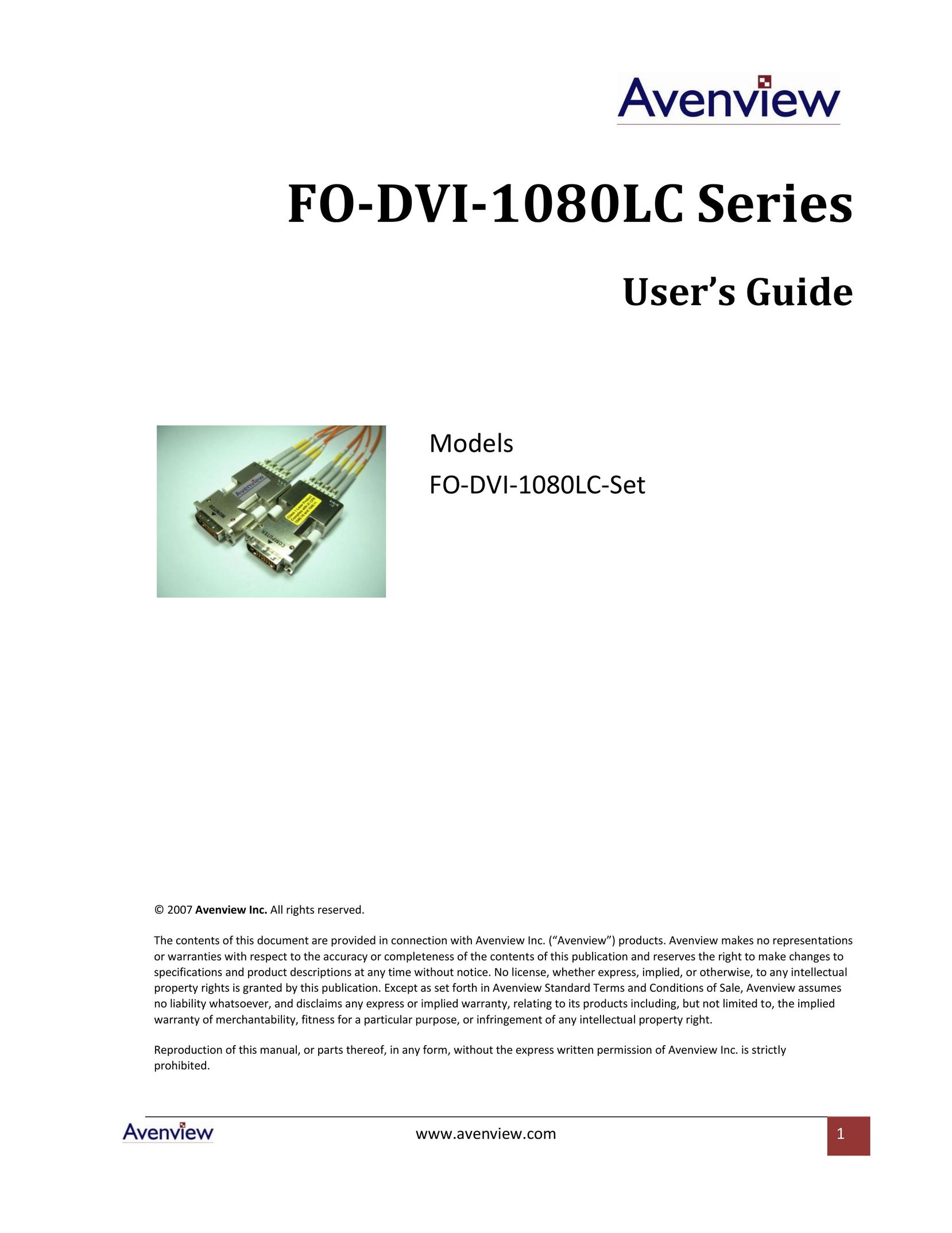 Avenview FO-DVI-1080LC-Set Network Router User Manual