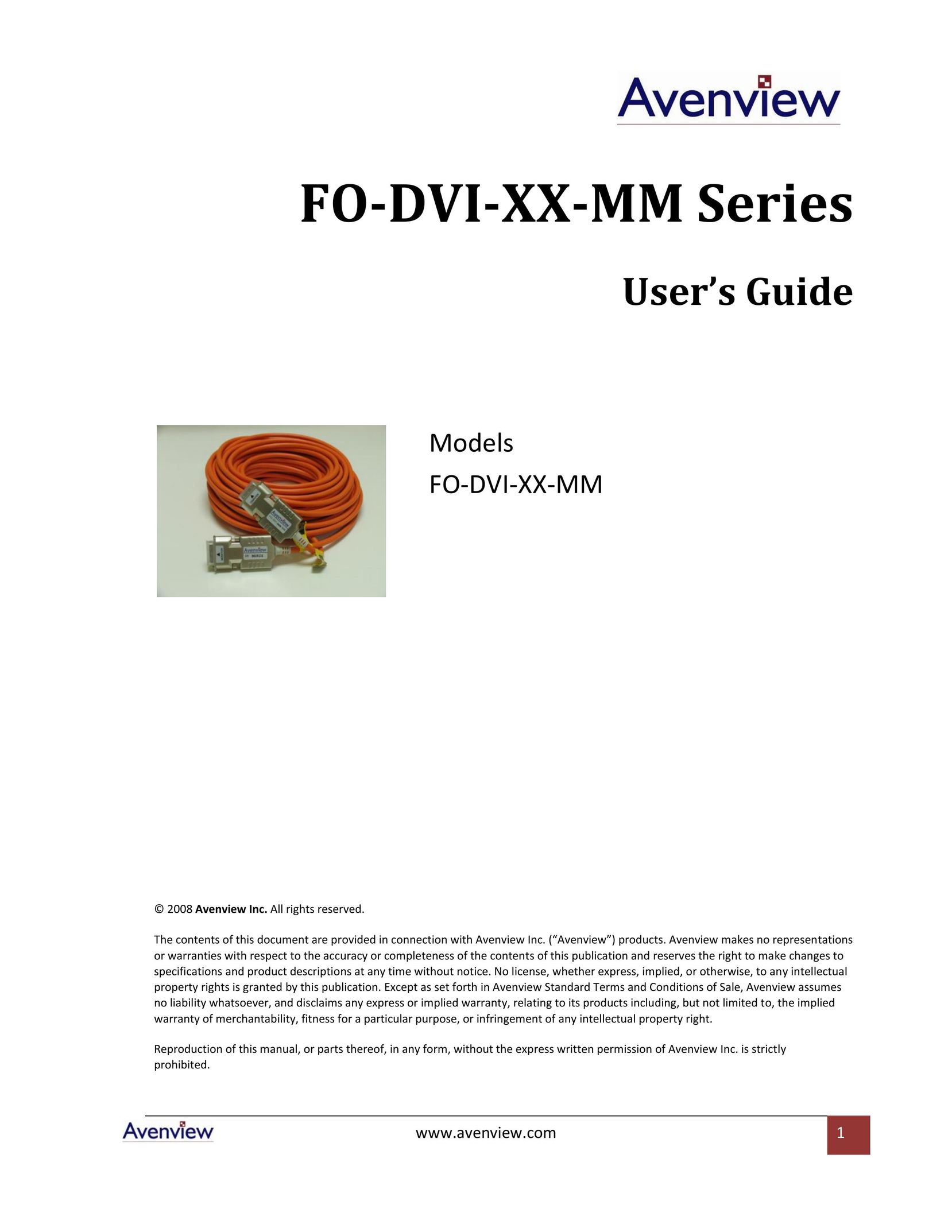 Avenview FO-DVI-XX-MM Network Router User Manual