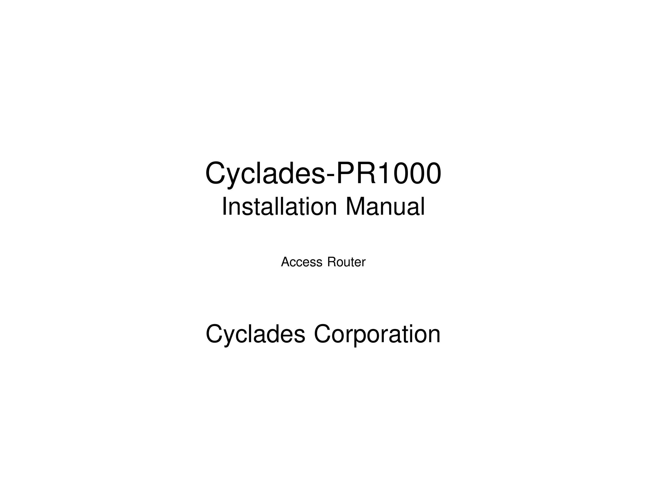 Avocent Cyclades-PR1000 Network Router User Manual
