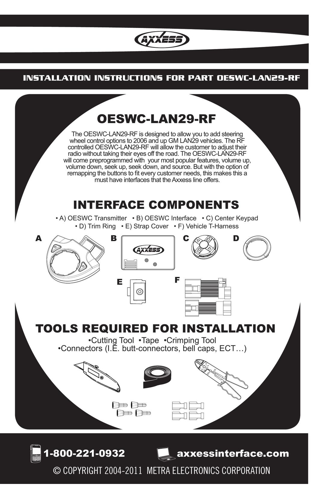 Axxess Interface OESWC-LAN29-RF Network Router User Manual