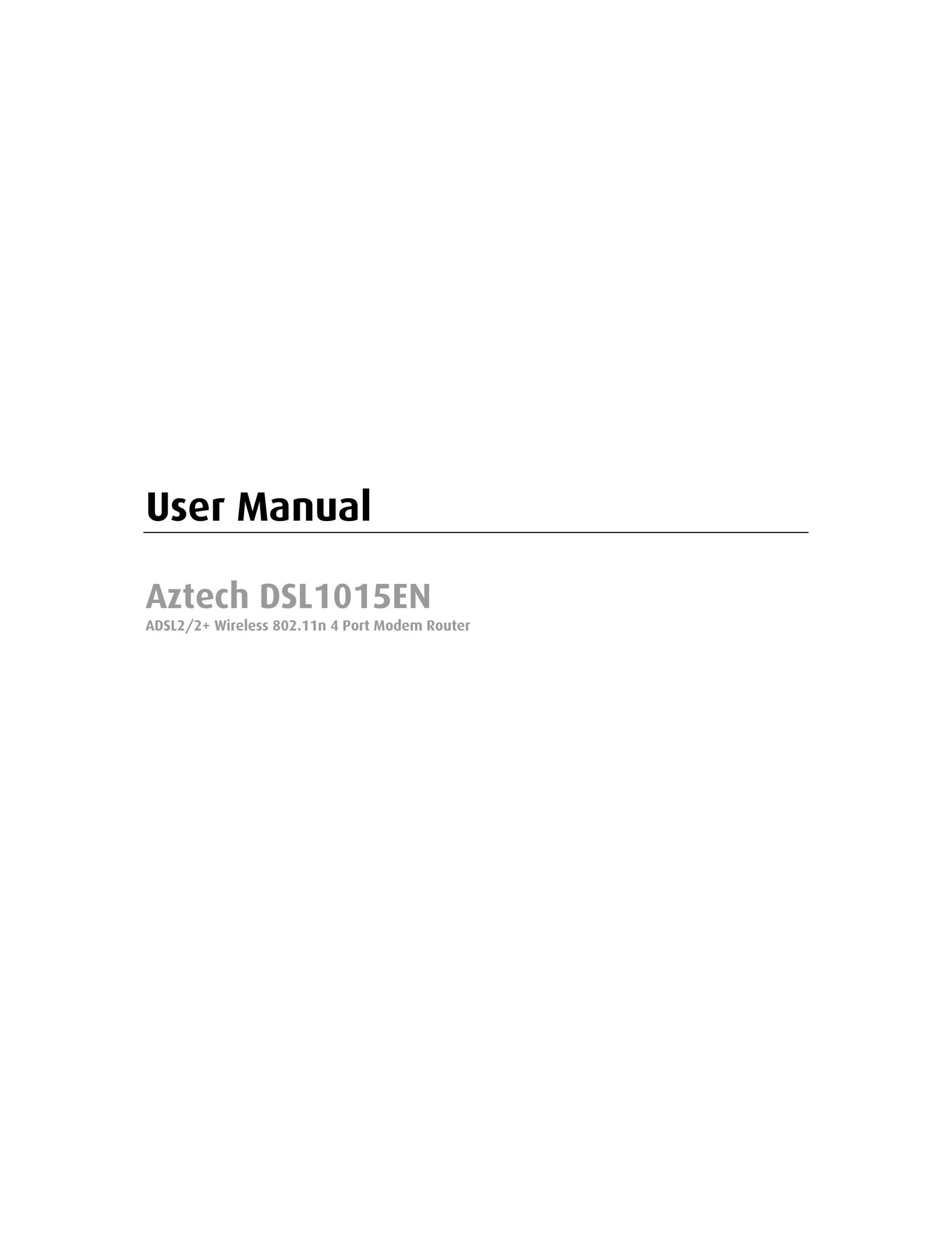 Aztech Systems DSL1015EN Network Router User Manual