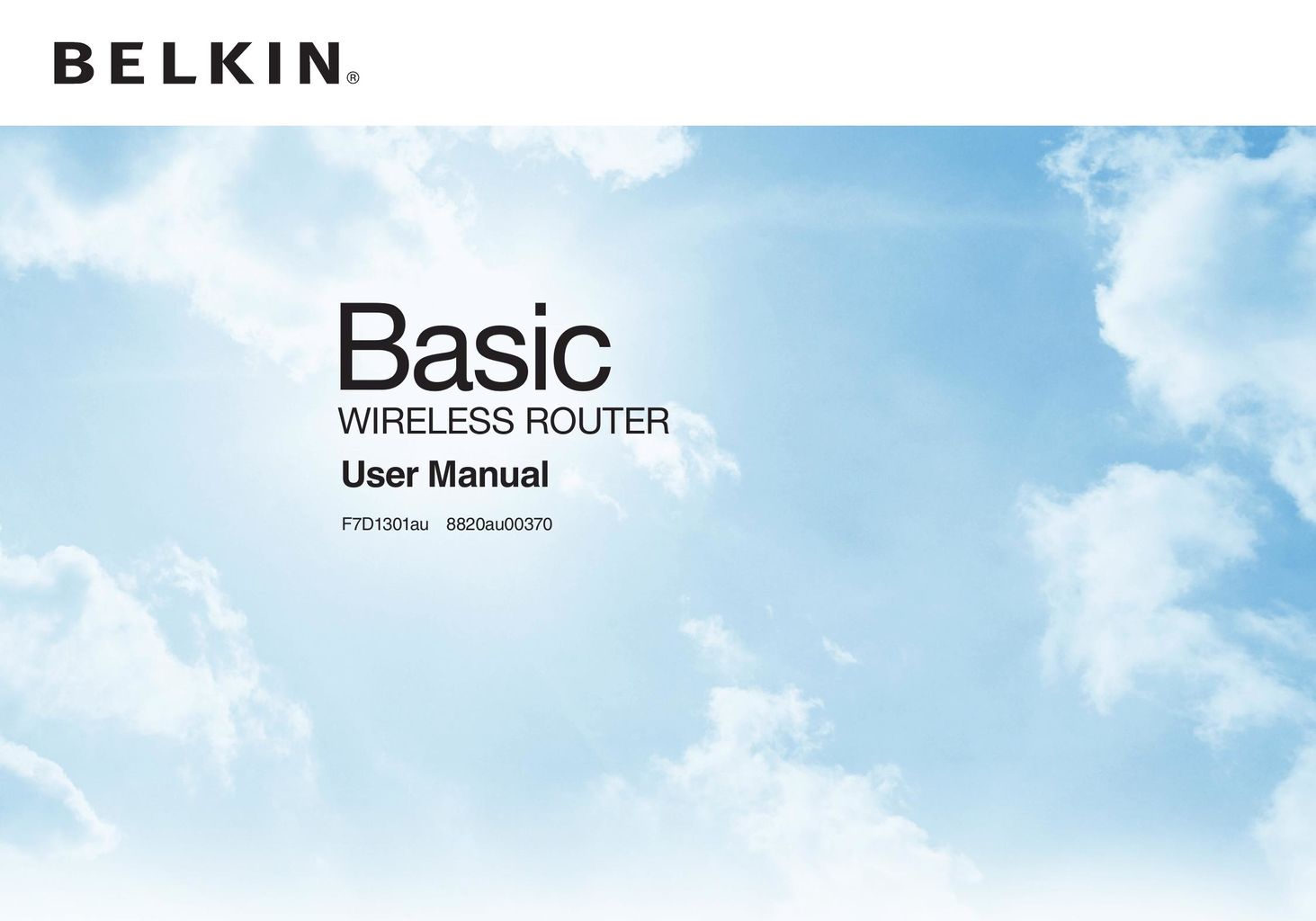 Belkin 8820AU00370 Network Router User Manual
